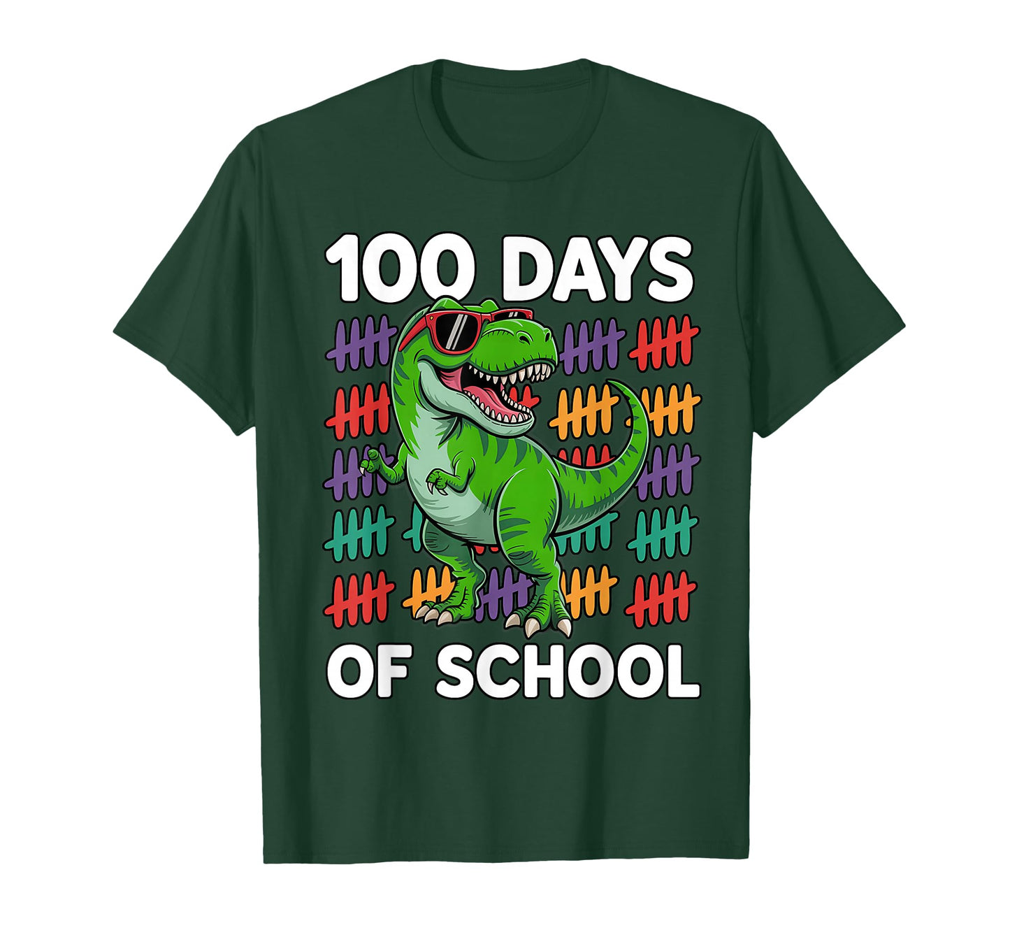 100 Days of School 100th Day Dinosaurs Boys Kids Girls Tee T-Shirt