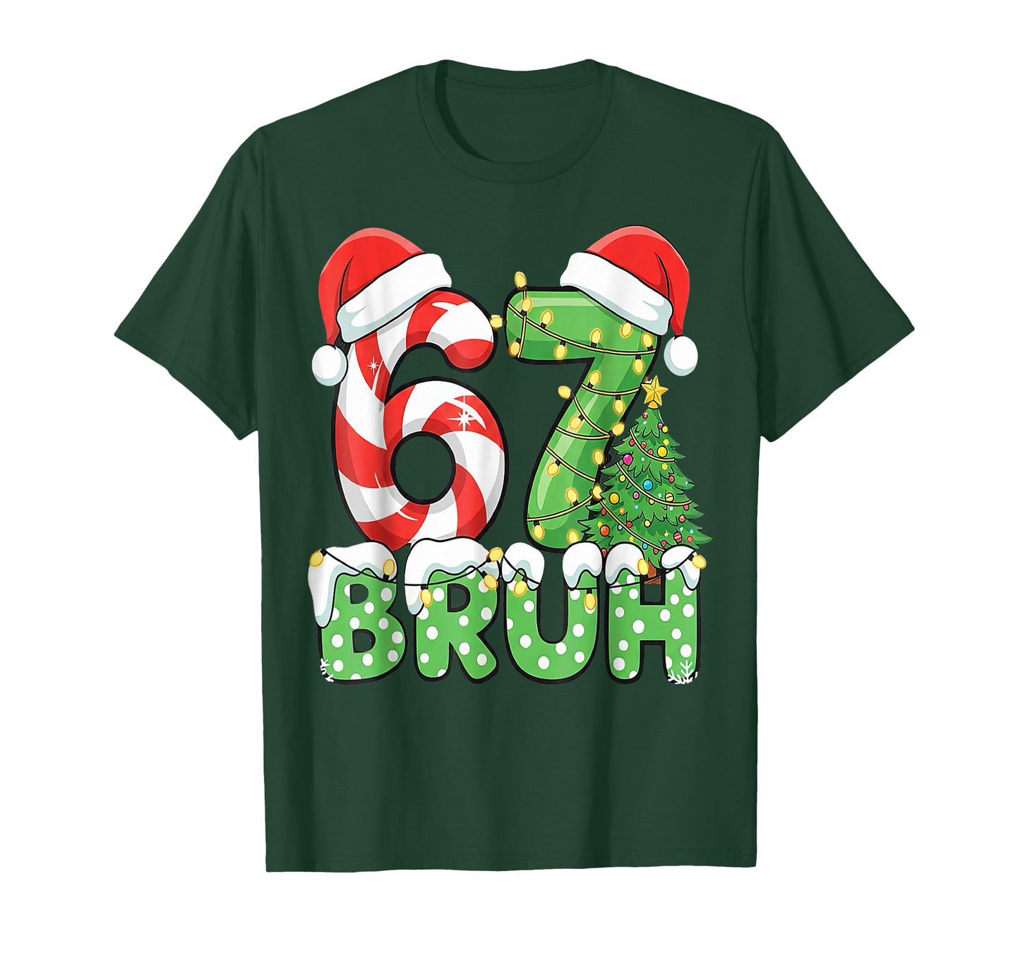 Six Seven 67 Funny Santa Bruh Christmas Meme T-Shirt