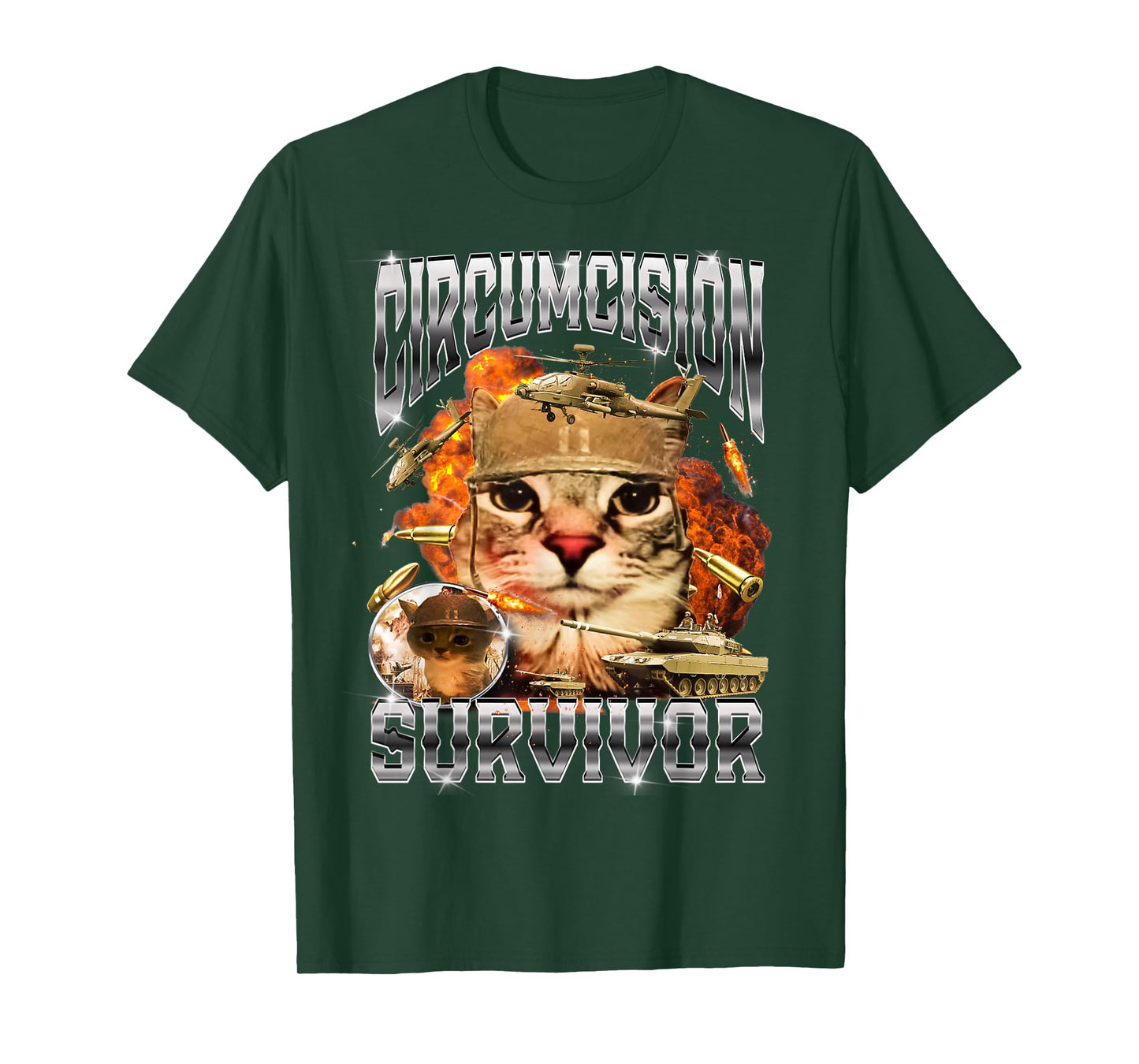 Circumcision Survivor Cat Meme Bootleg Funny T-Shirt