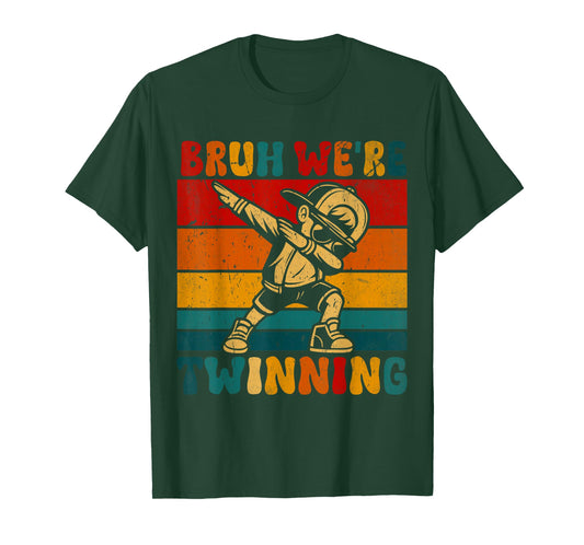 Bruh We are Twinning Kids Boys Funny Twin Day Dabbing T-Shirt