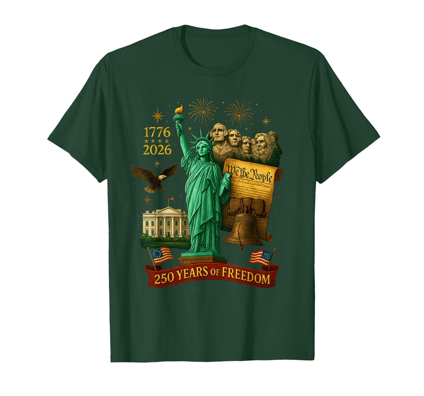 We The People 250 Years of Freedom 1776-2026 250th Birthday T-Shirt