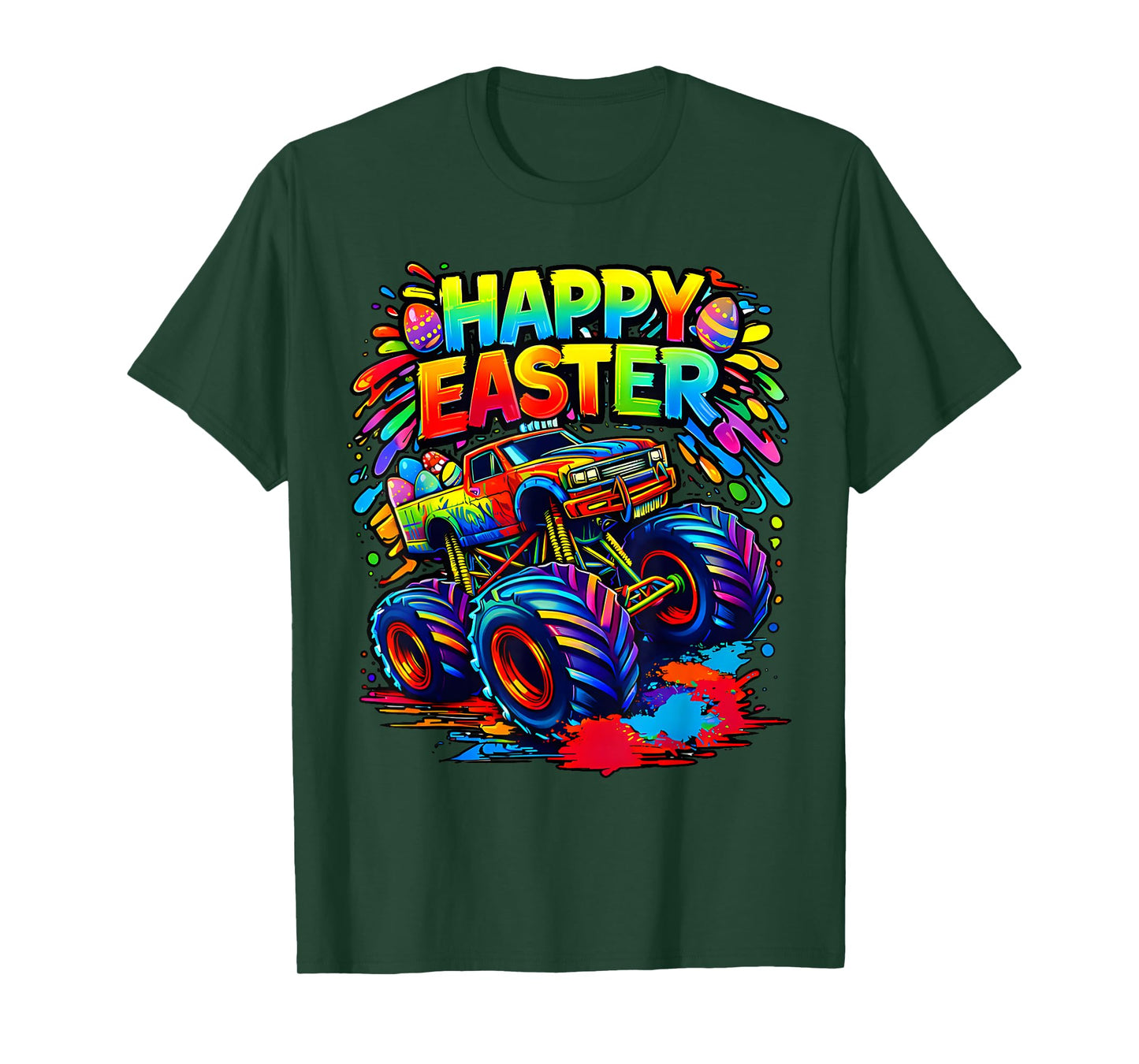 Happy Easter Monster Truck Rabbit Bunny Men Boy Kid T-Shirt