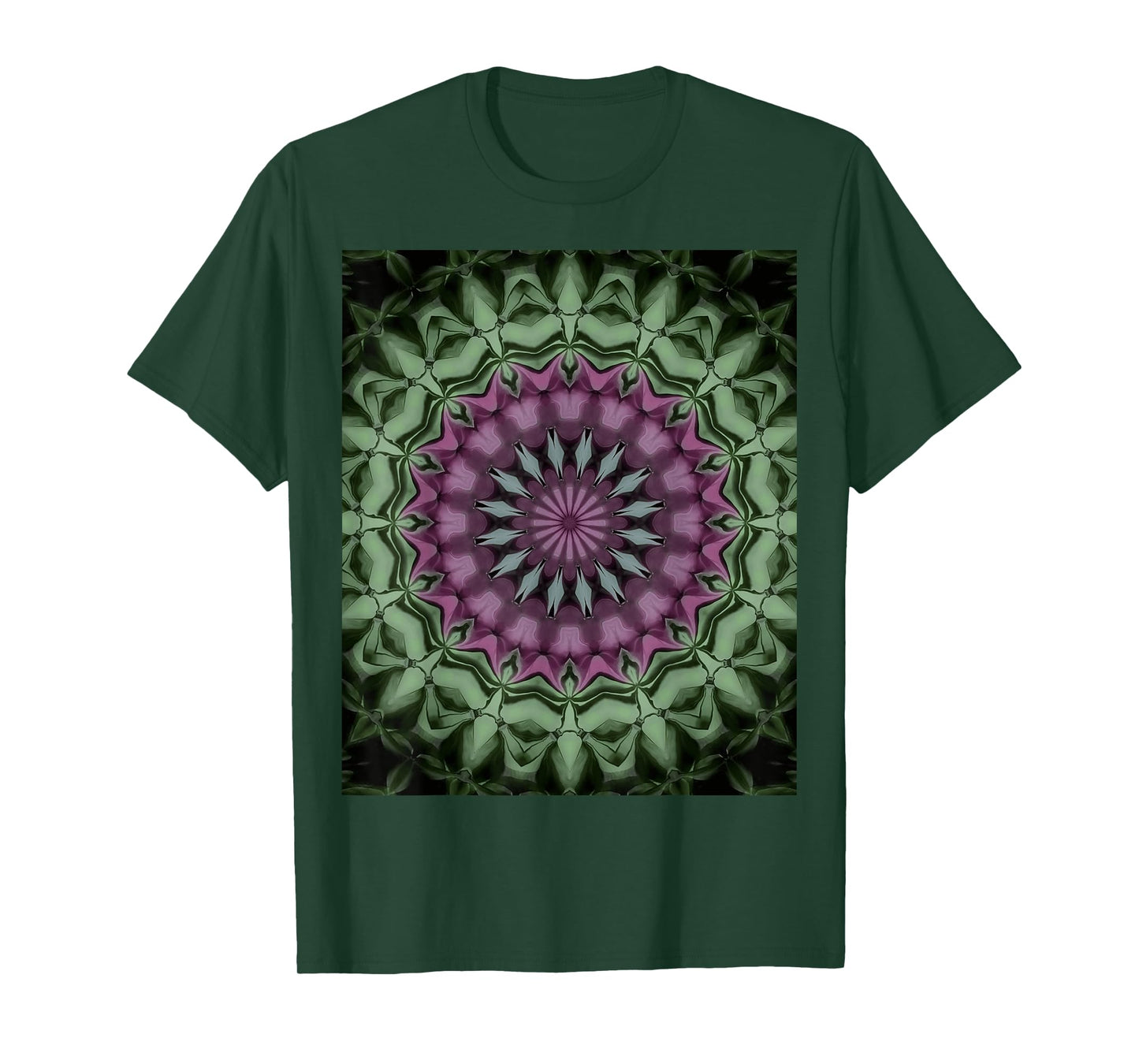 Fantasy Floral Mandala Rose Pink, Pale Green T-Shirt