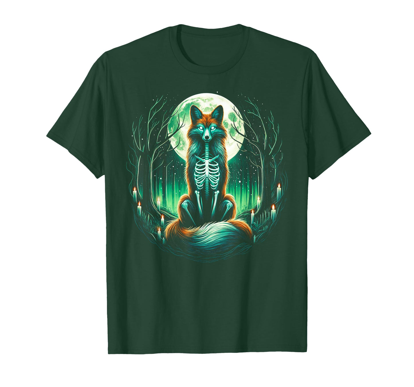 Cool Fox Skeleton Halloween Christmas Birthday T-Shirt