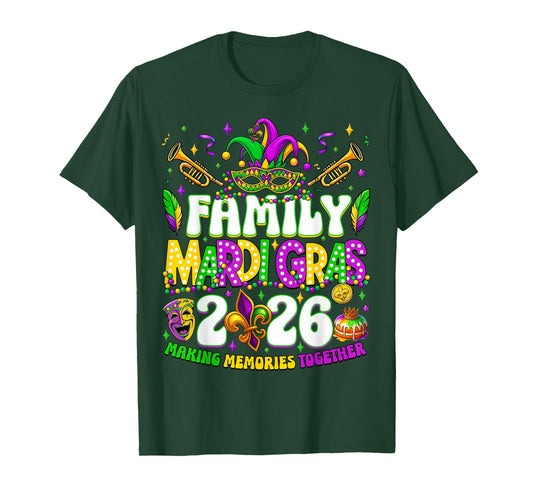 Family Mardi Gras 2026 Making Memories Together Matching T-Shirt