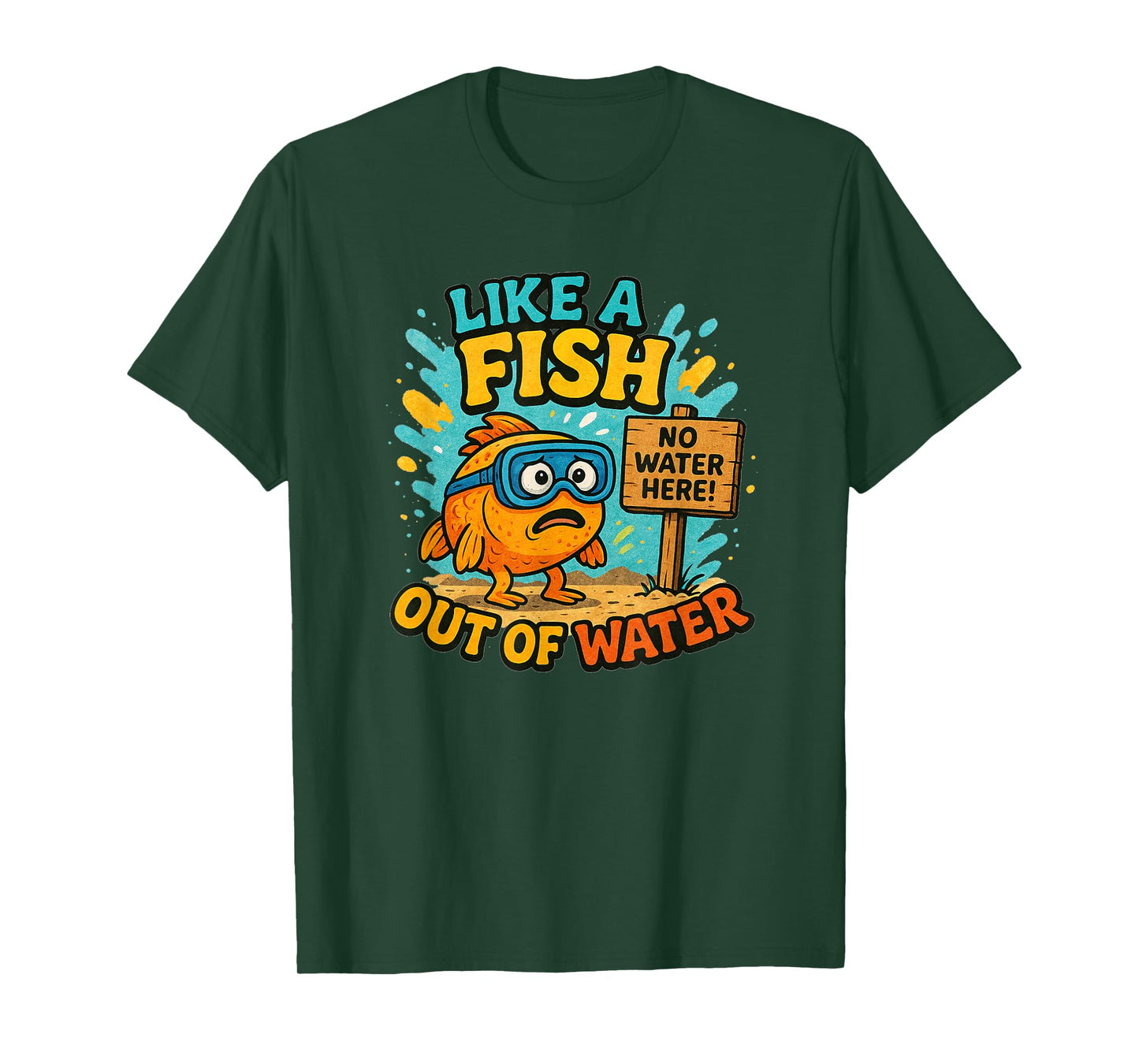 Cool Out of Water Fish Costume for Idiom Speech Lovers T-Shirt