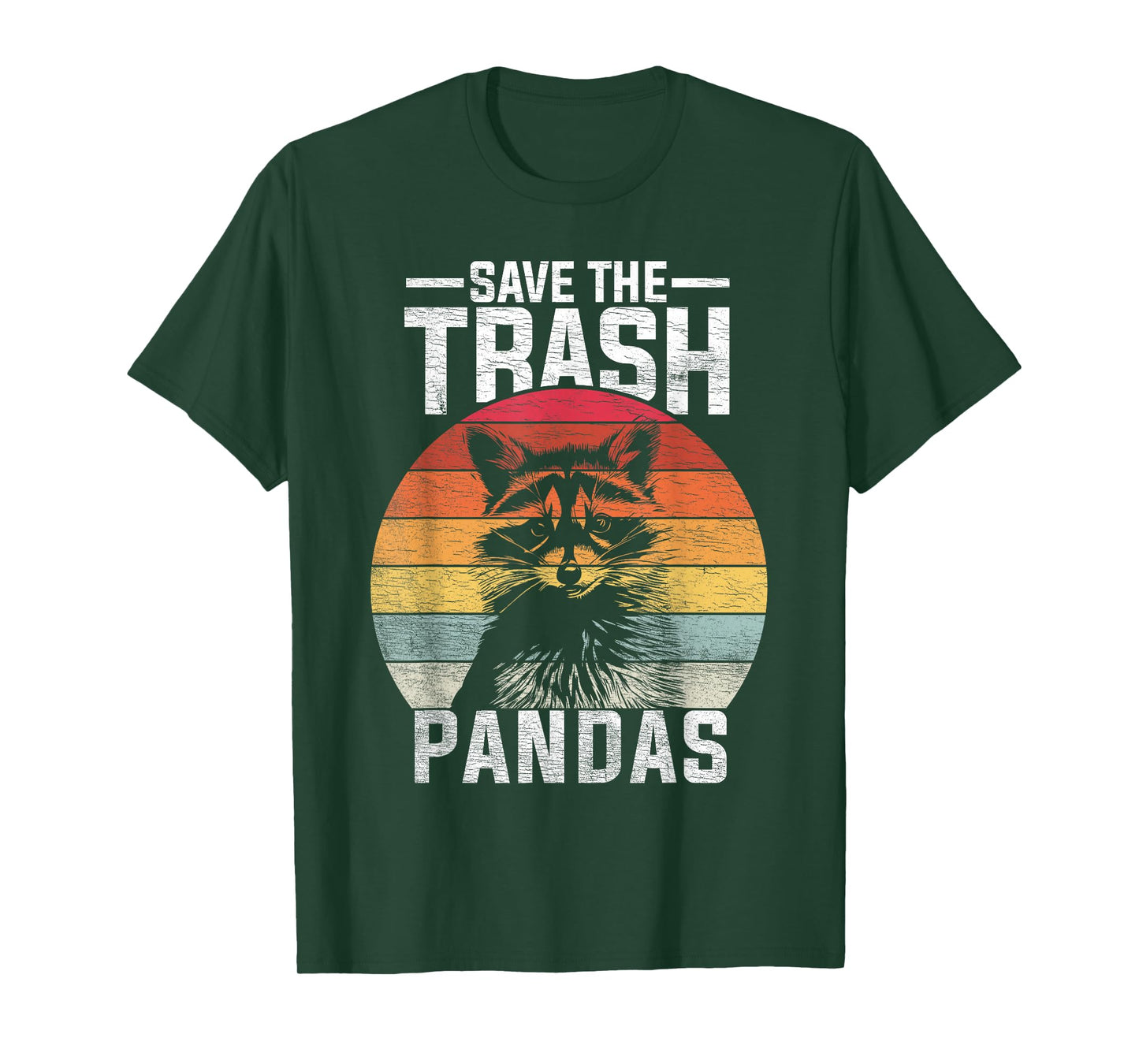 Vintage Retro Save The Trash Pandas Funny Raccoon T-Shirt