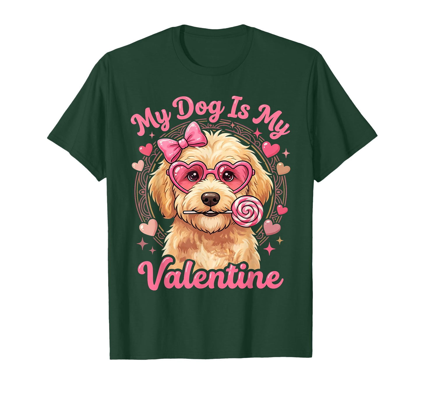 My Dog is My Valentine Goldendoodle Heart Golden Doodle Love T-Shirt
