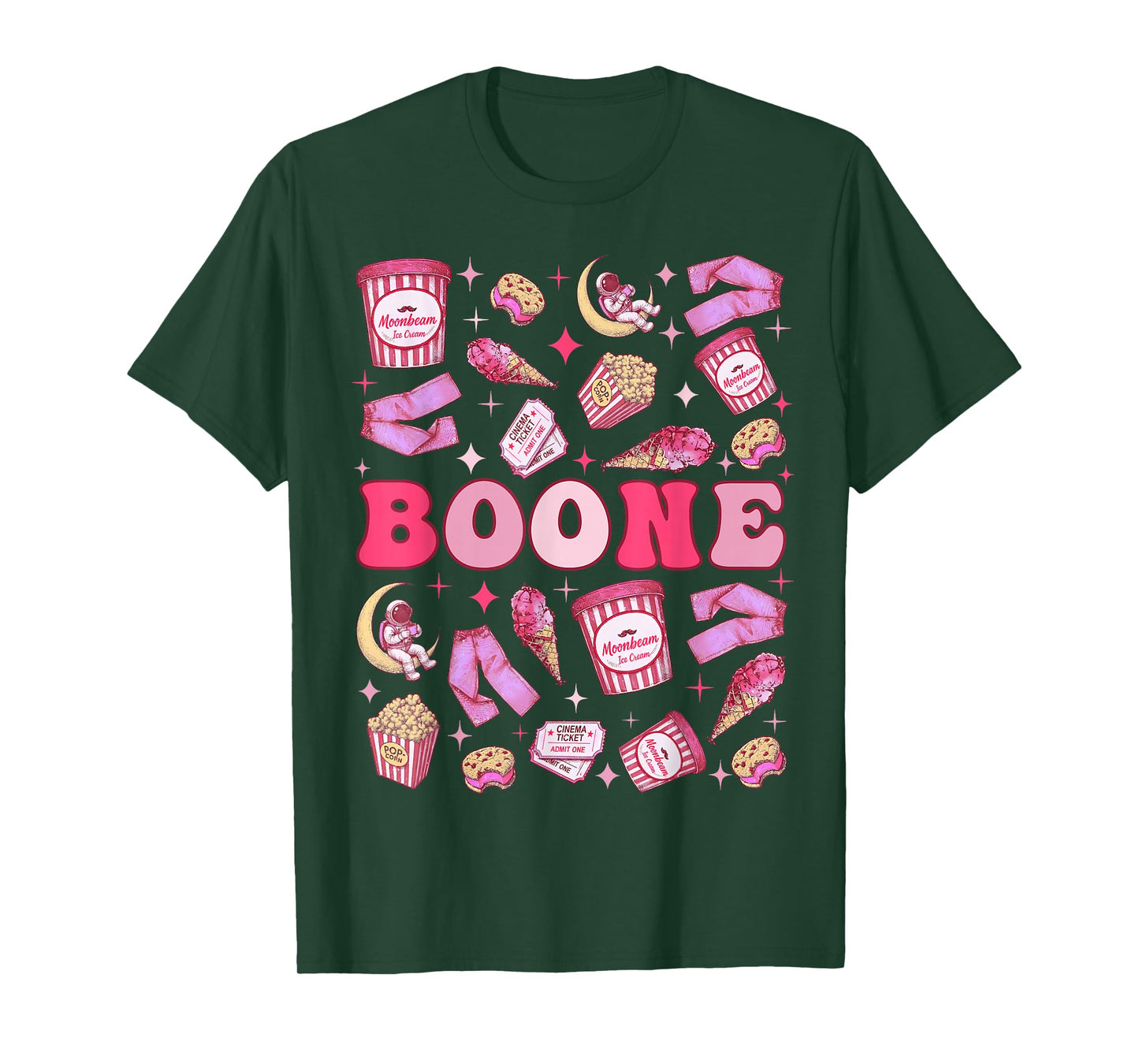 Girl Retro Boone Groovy Flower First Name Personalized 80's T-Shirt