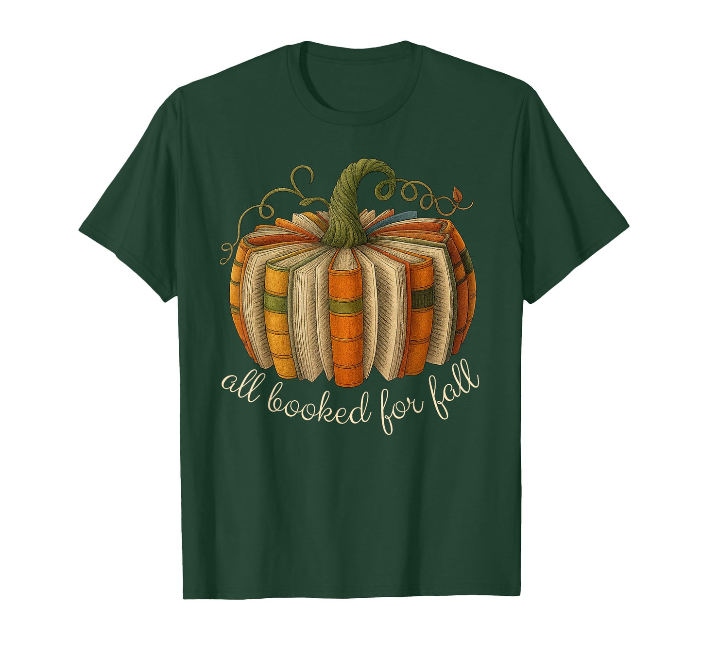 All Booked for Fall Book Pumpkin Reading Halloween Teacher T-Shirt