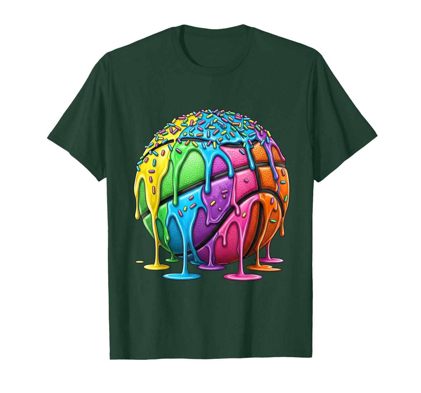 Basketball Ice Cream Drip for Boys Girls Dripping Basketball T-Shirt