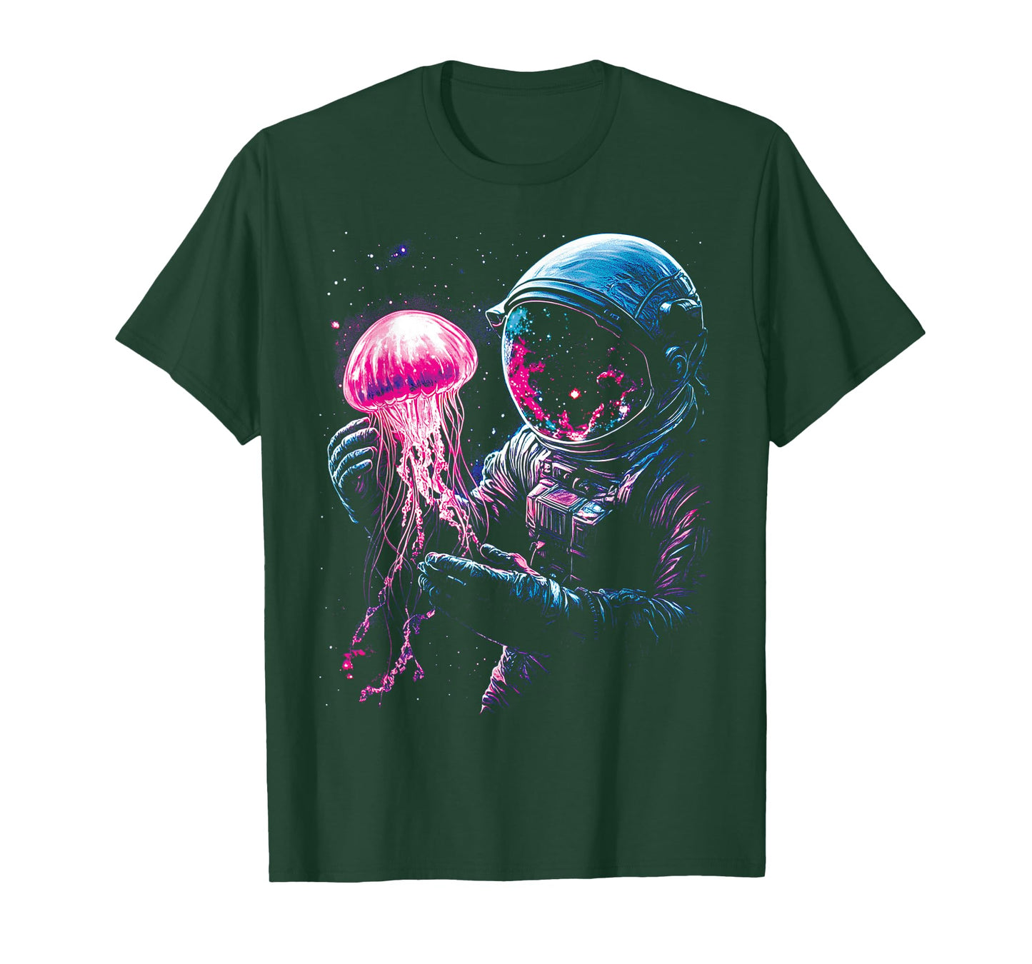 Astronaut Jellyfish Outer Space Explorer Galaxy Science Men T-Shirt