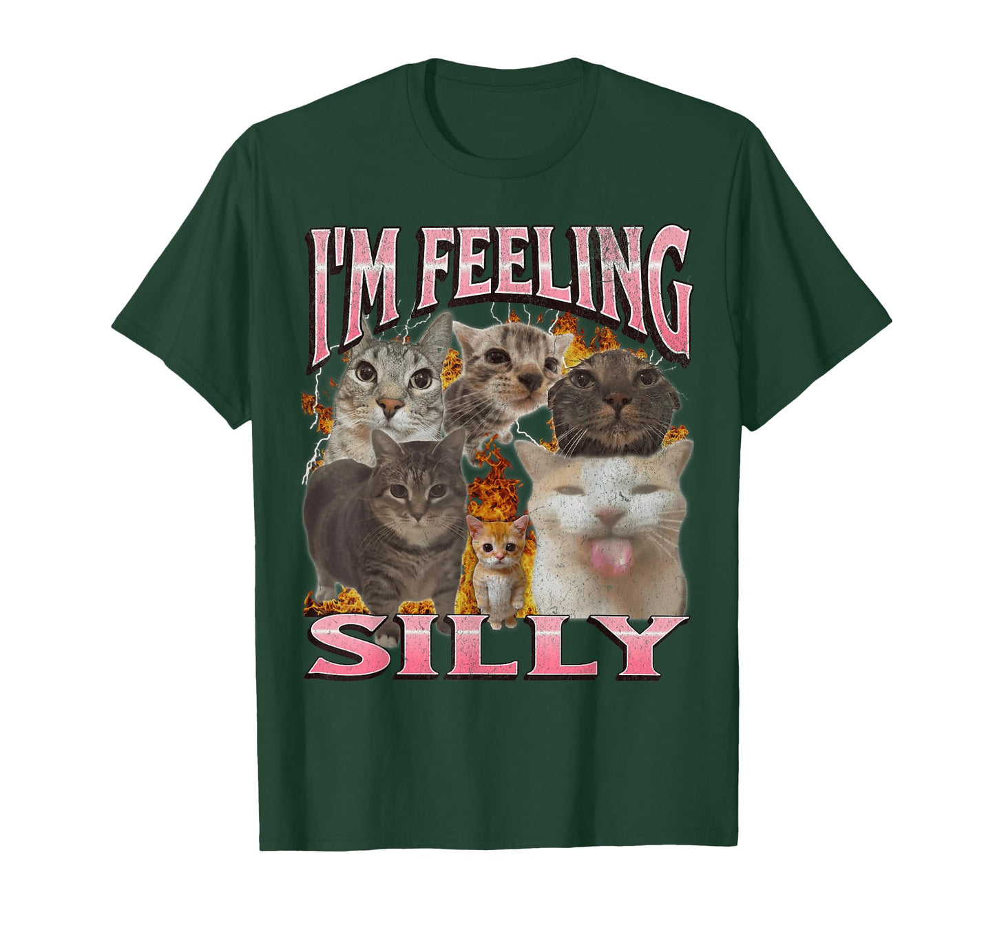 I'm Feeling Silly Funny Cat Meme Bootleg Graphic T-Shirt for Men Women