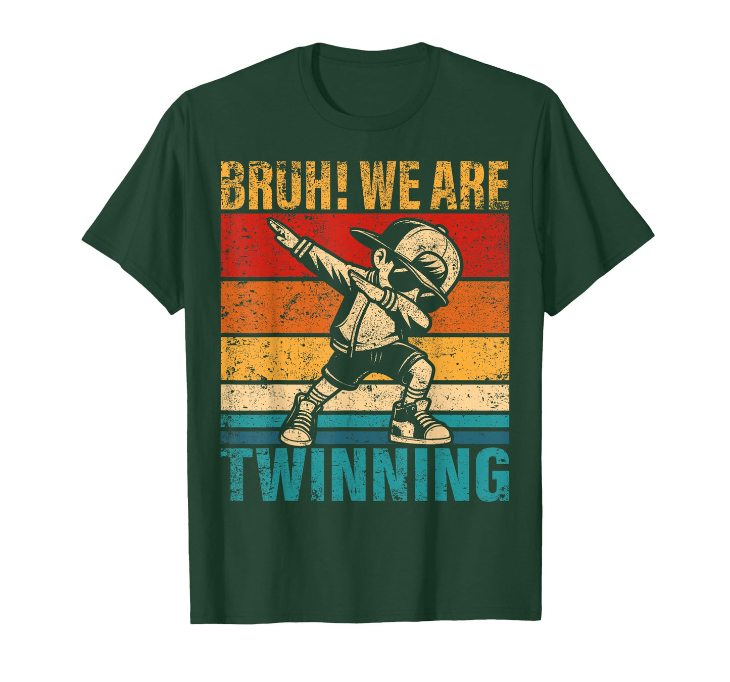 Retro Bruh We are Twinning Dabbing Boy for Boys Kids Men T-Shirt