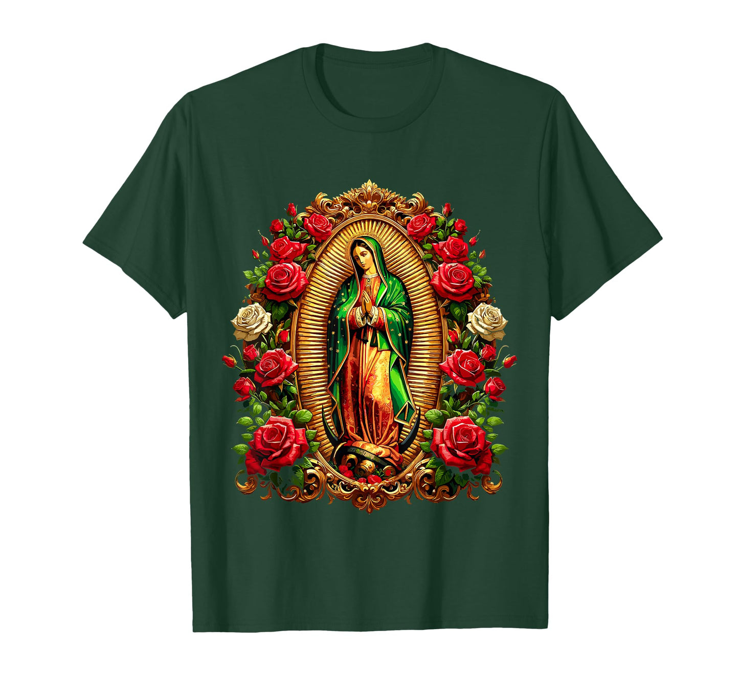 Virgen De Guadalupe Sant Mary Christian Religious T-Shirt