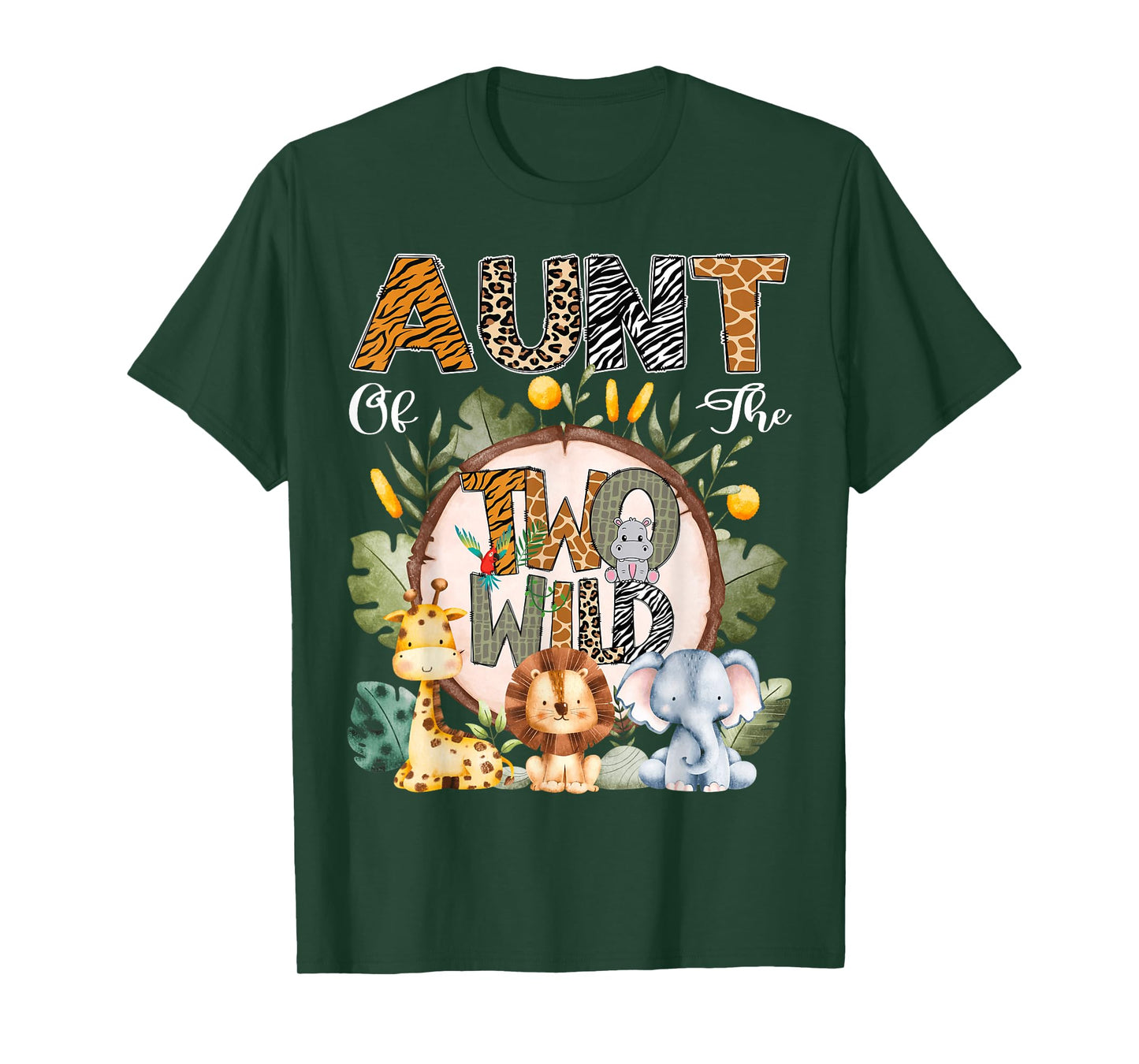 Aunt Of The Two Wild Animal Safari 2Nd Birthday Party T-Shirt