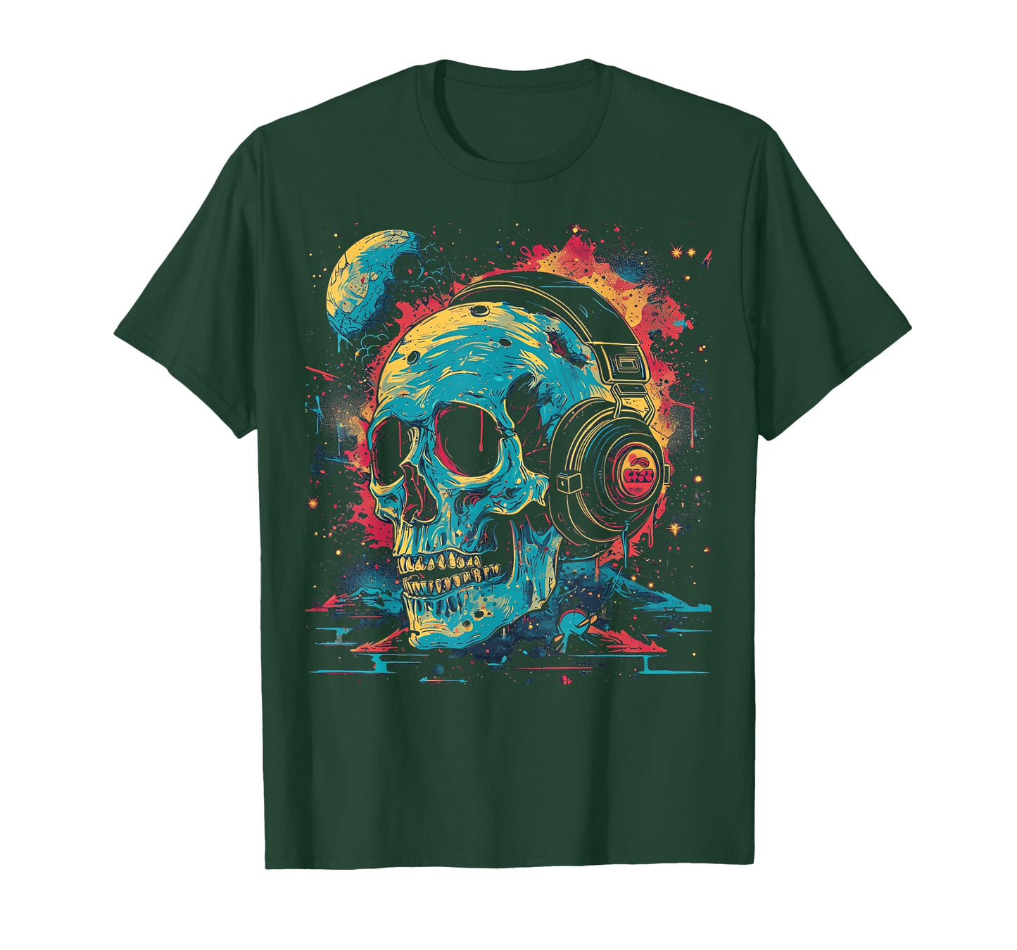 Cosmic Skull DJ | Men Women T-Shirt (S-6XL) | Graphic T-Shirt