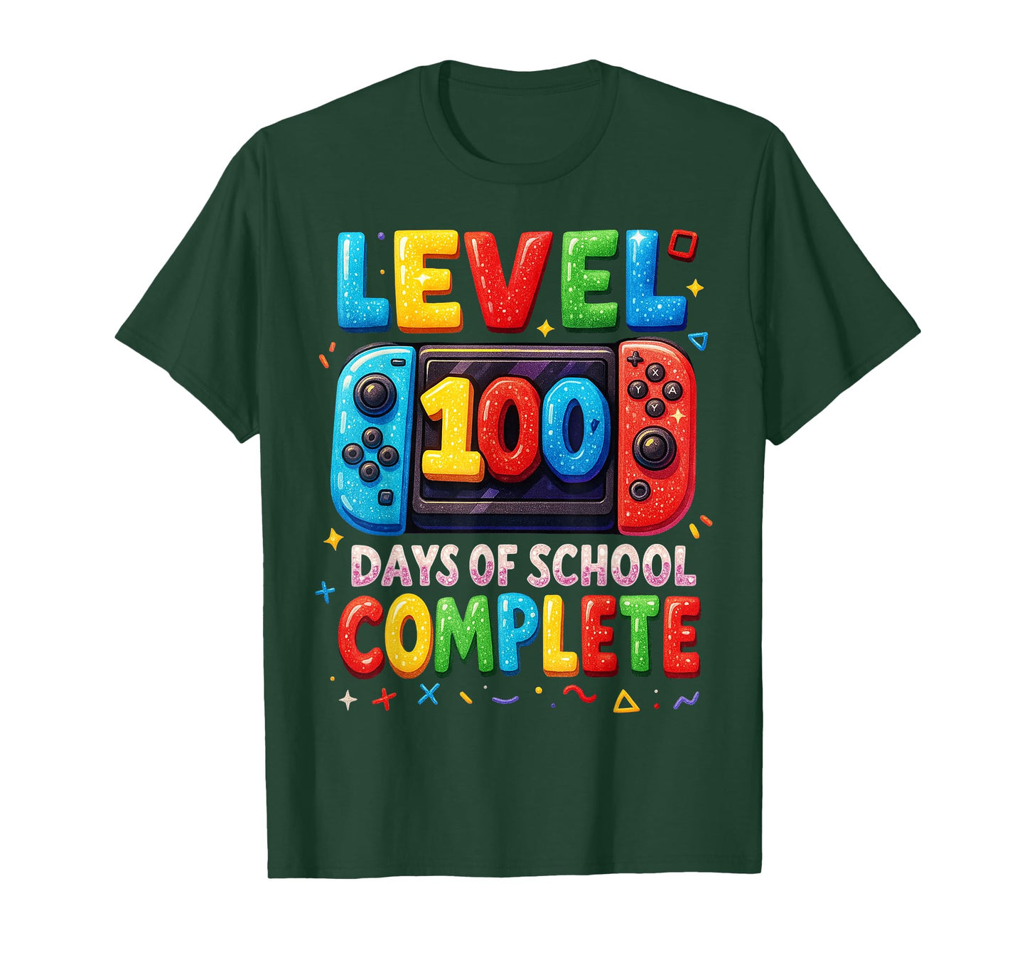Level 100 Days of School Complete Video Games Boys Kid Gamer T-Shirt