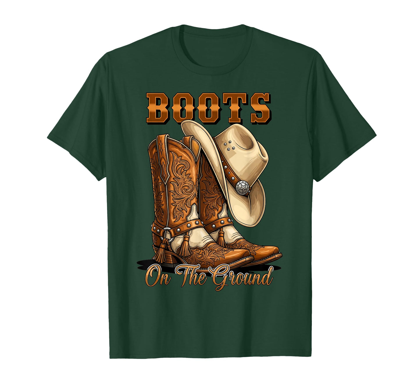 Boots On The Ground Rodeo Western Country Cowboy Boots T-Shirt