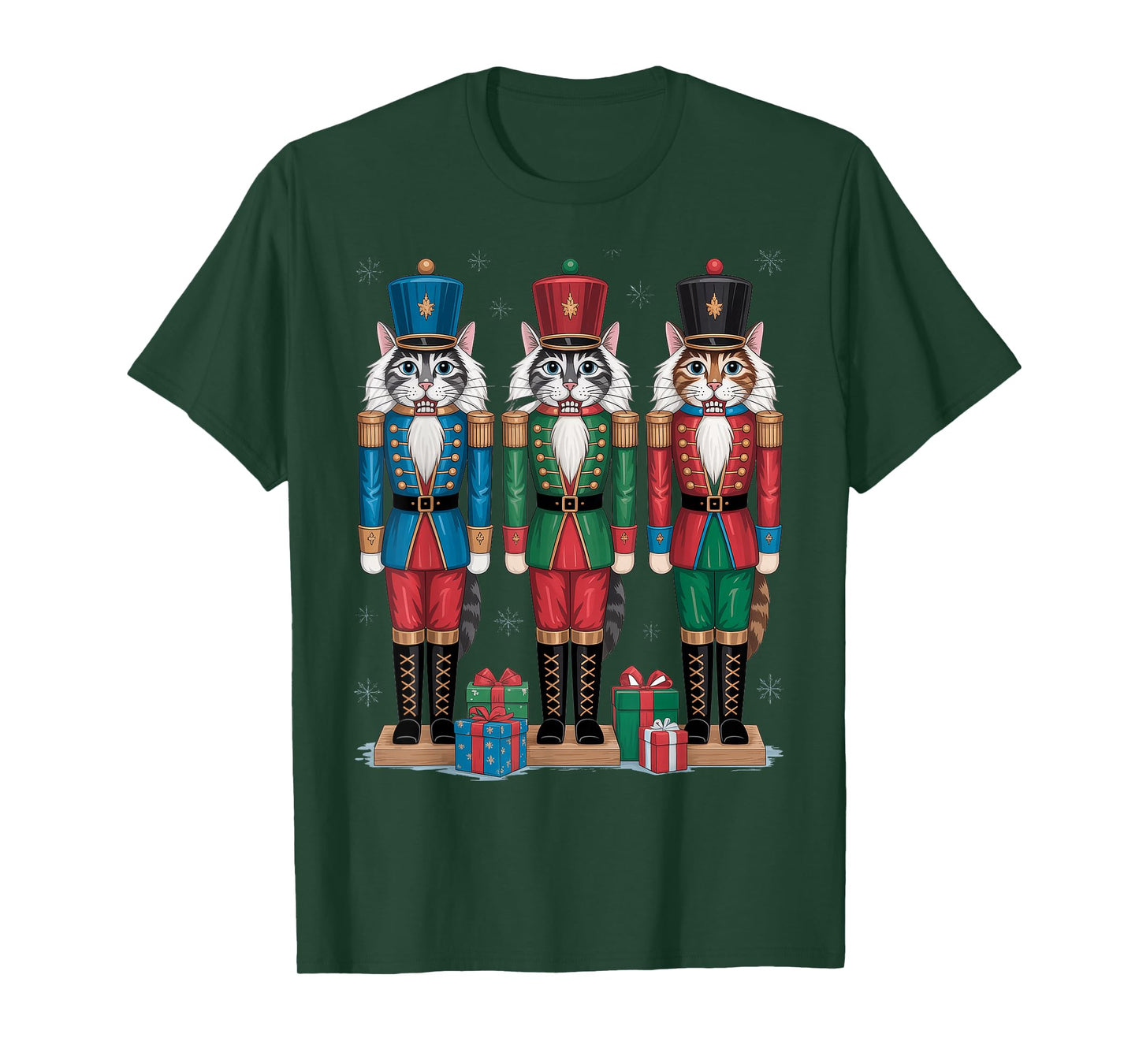Cute Christmas Cat Lady Nutcracker T-Shirt