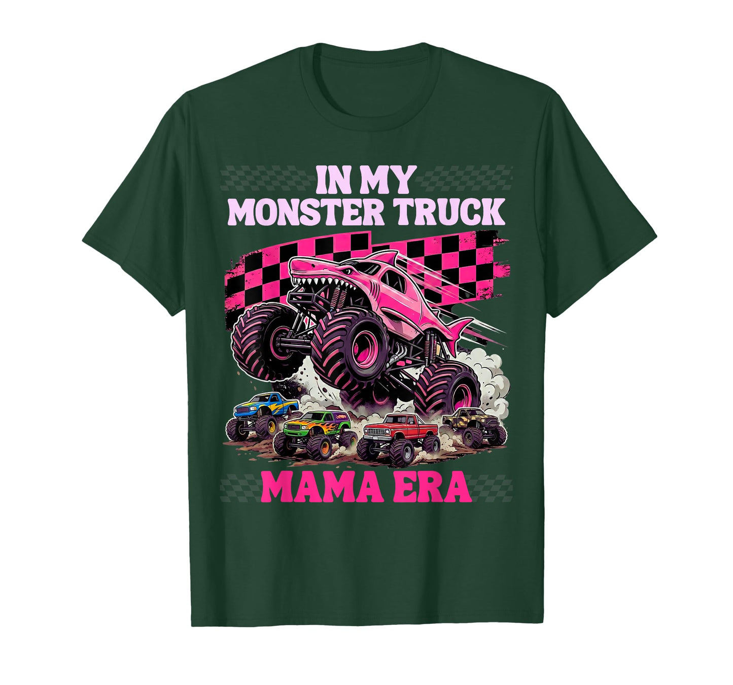 Funny Monster Truck Mama Cute Girl Boy Mom T-Shirt