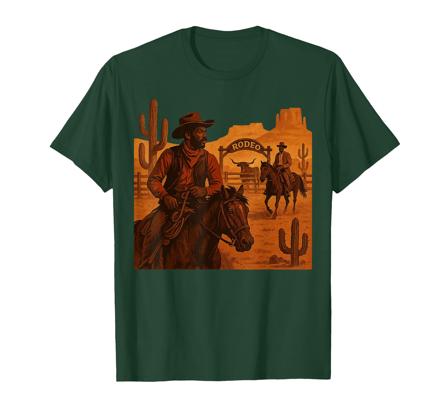 Black Cowboy Western Rodeo Melanin History Texas Boy Men T-Shirt