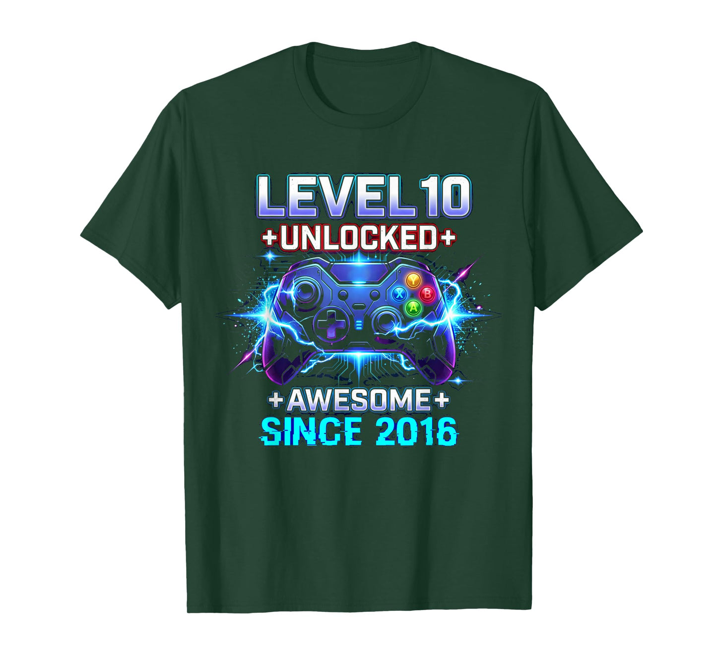 Level 10 Unlocked Awesome Since 2016 10th Birthday Boy Gamer T-Shirt