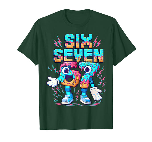 67 Six Seven 6-7 - Funny Italian Brainrot Ice Cream Drip T-Shirt