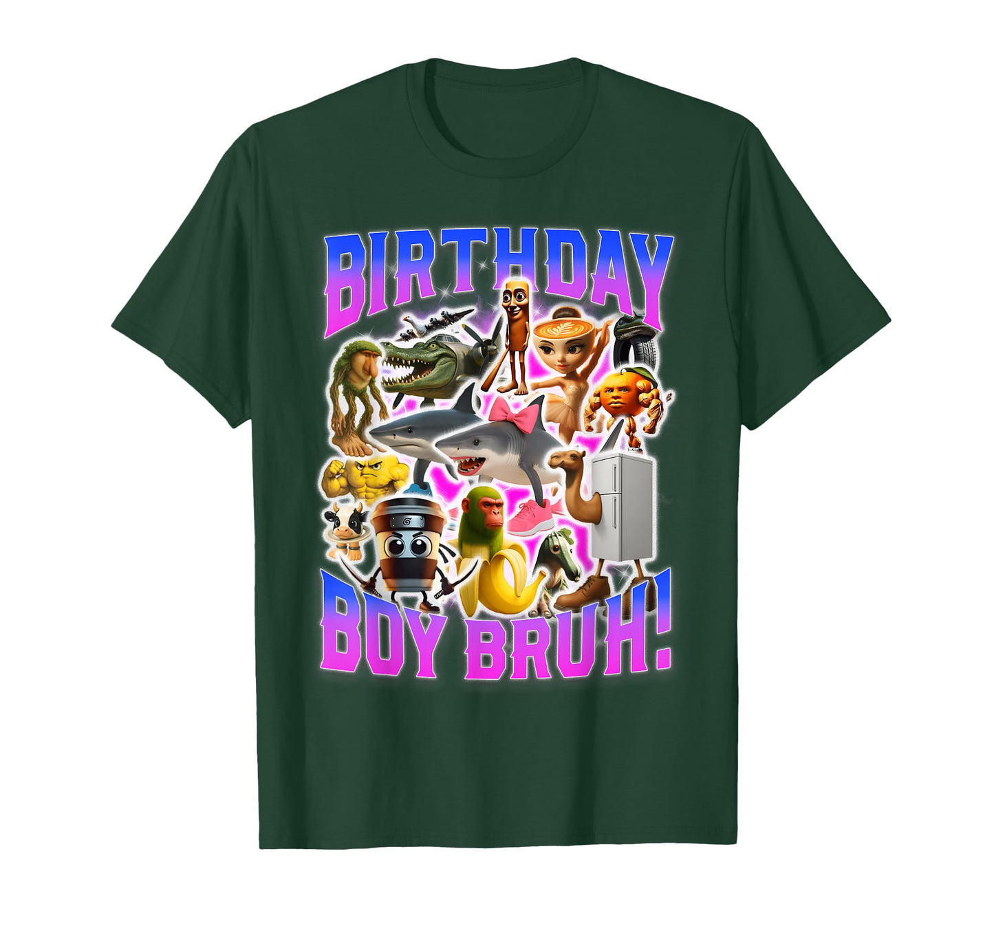 Birthday Boy Bruh Meme Funny Brainrot Design T-Shirt