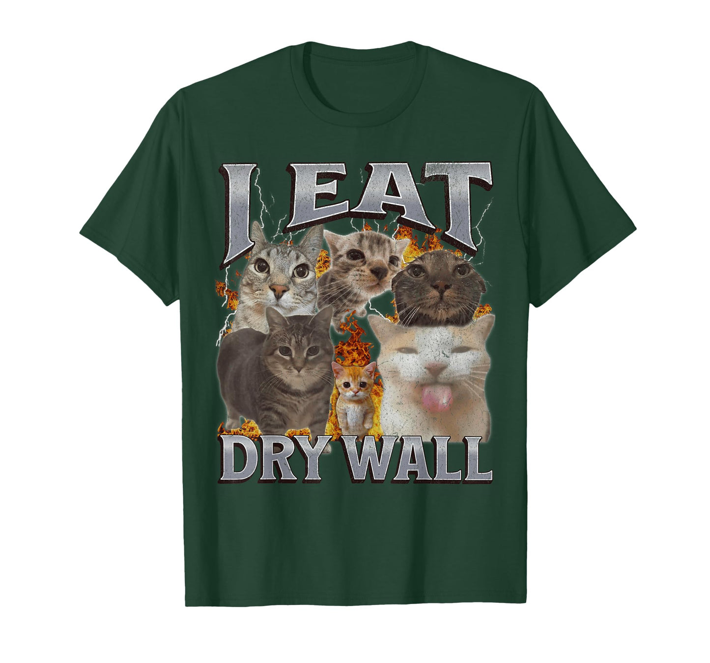 I Eat Drywall Funny Cat Meme Bootleg Graphic Men Women T-Shirt