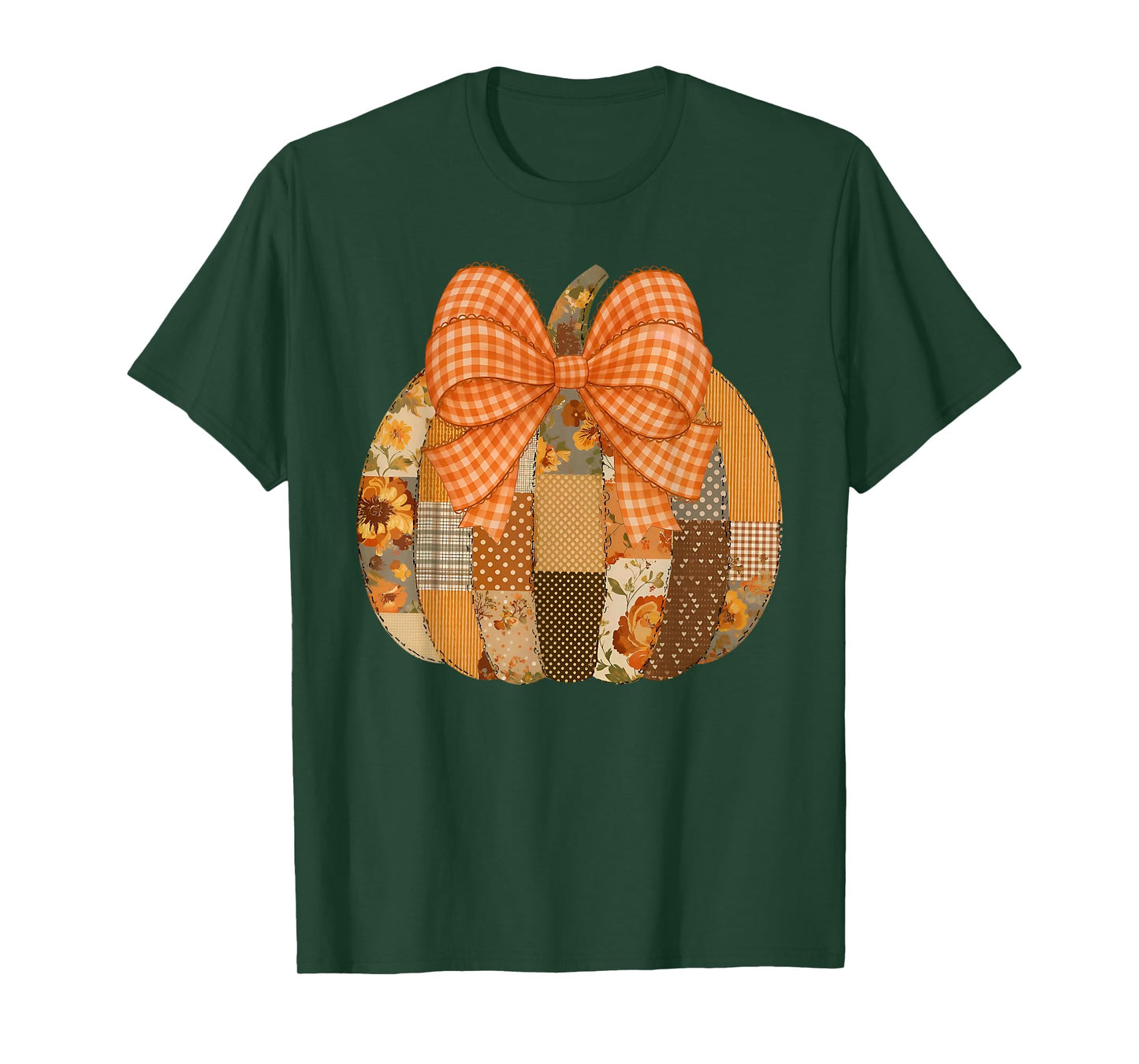 Pumpkin Season Coquette Bow Thanksgiving Autumn Fall Leaves T-Shirt