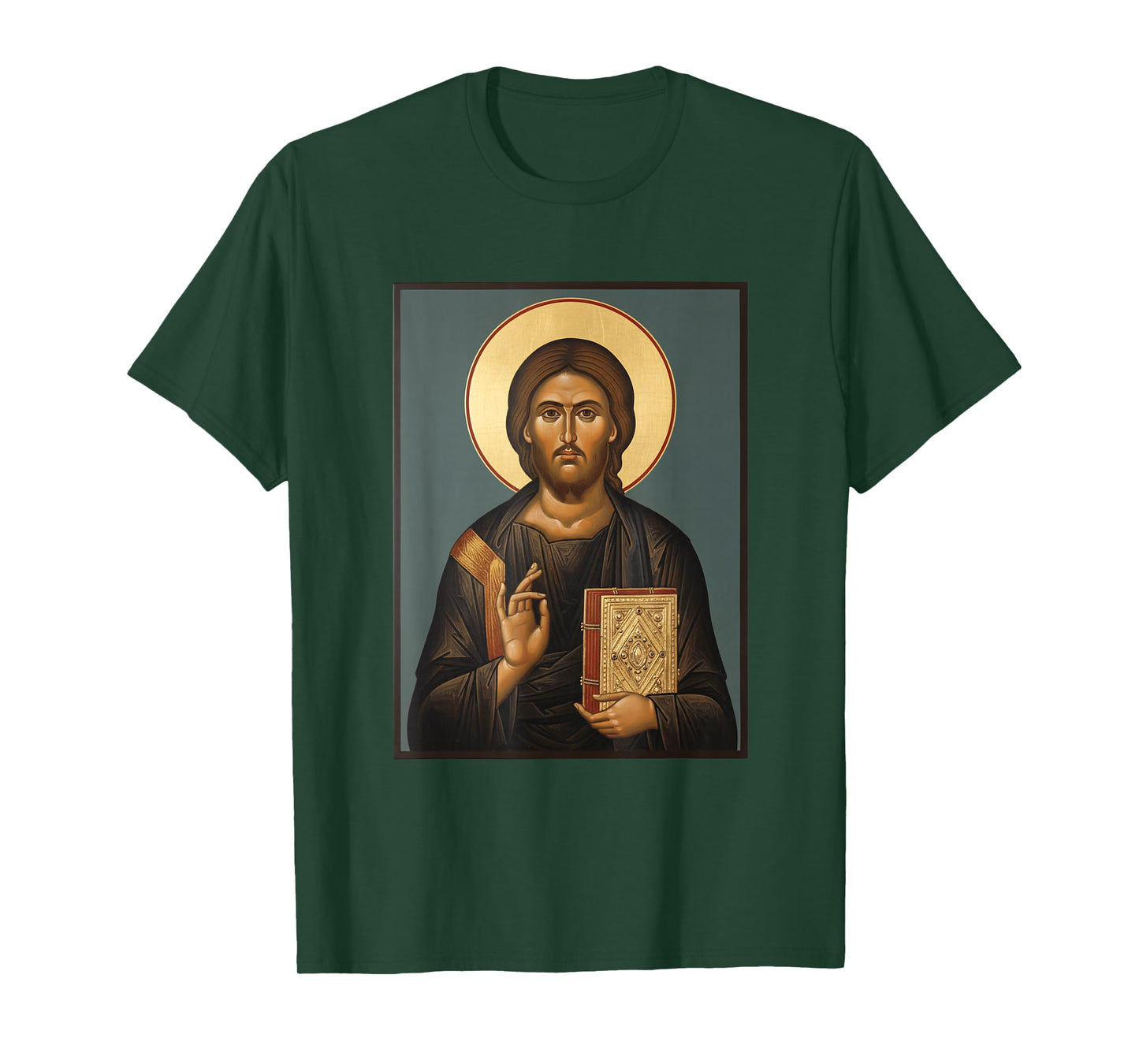 Christian Icon Jesus Christ Byzantine Style Religious Icon T-Shirt