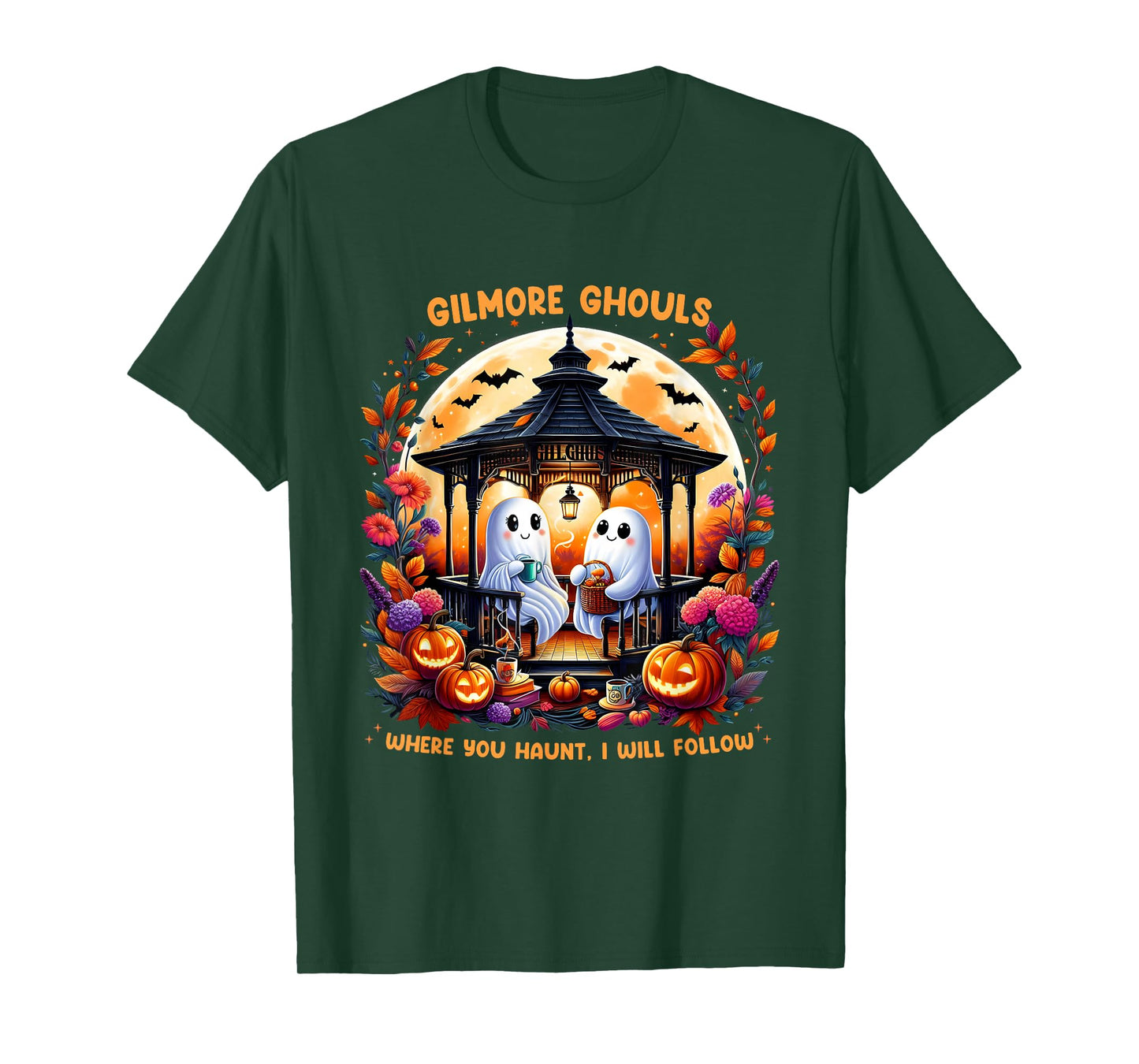 Halloween Gilmore Ghouls Where You Haunt I Will Follow Ghost T-Shirt