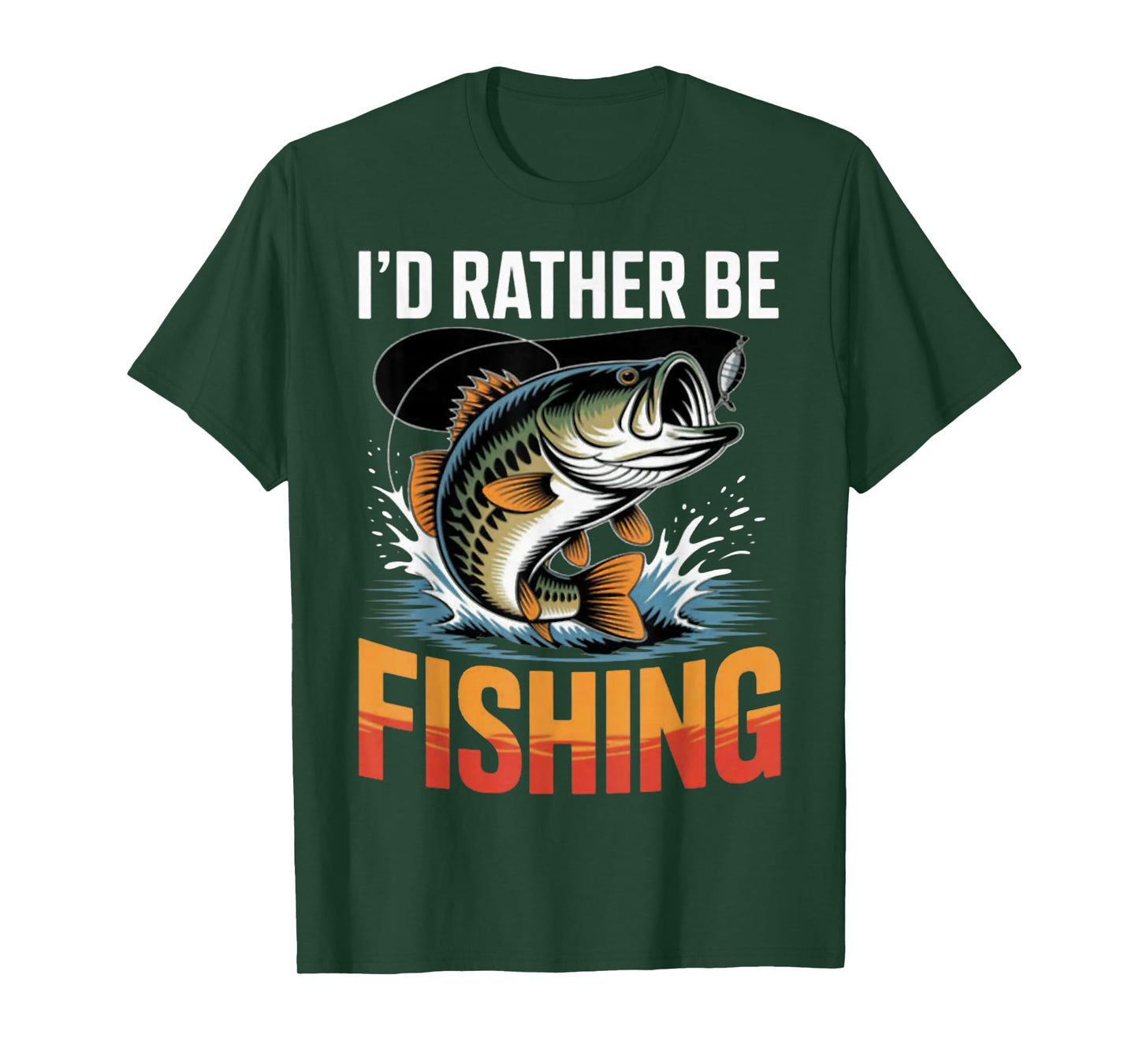 I'd Rather Be Fishing Graphic Bass Dad Boy Men T-Shirt