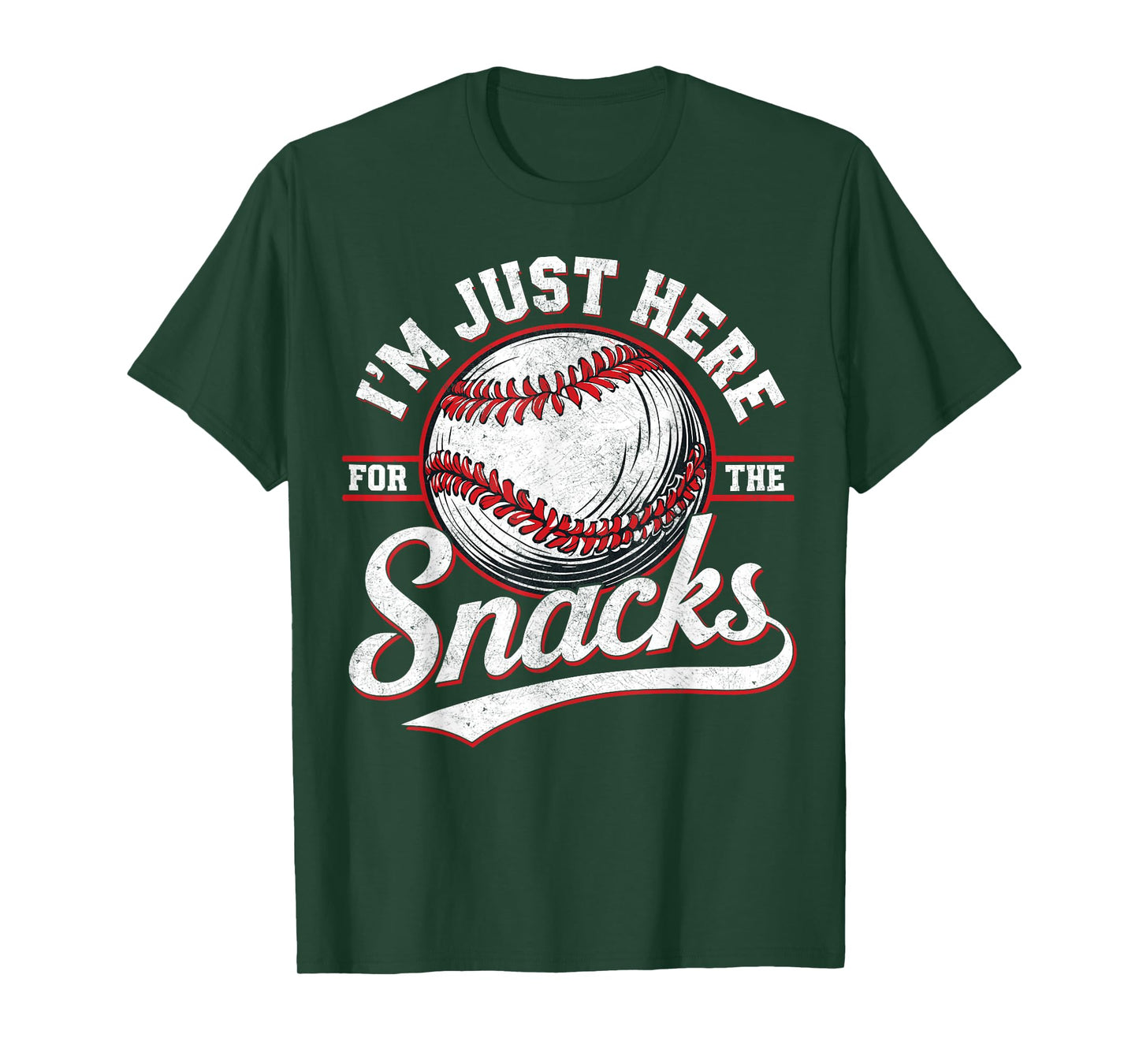 Funny Fantasy Baseball League I'm Just Here For The Snacks T-Shirt