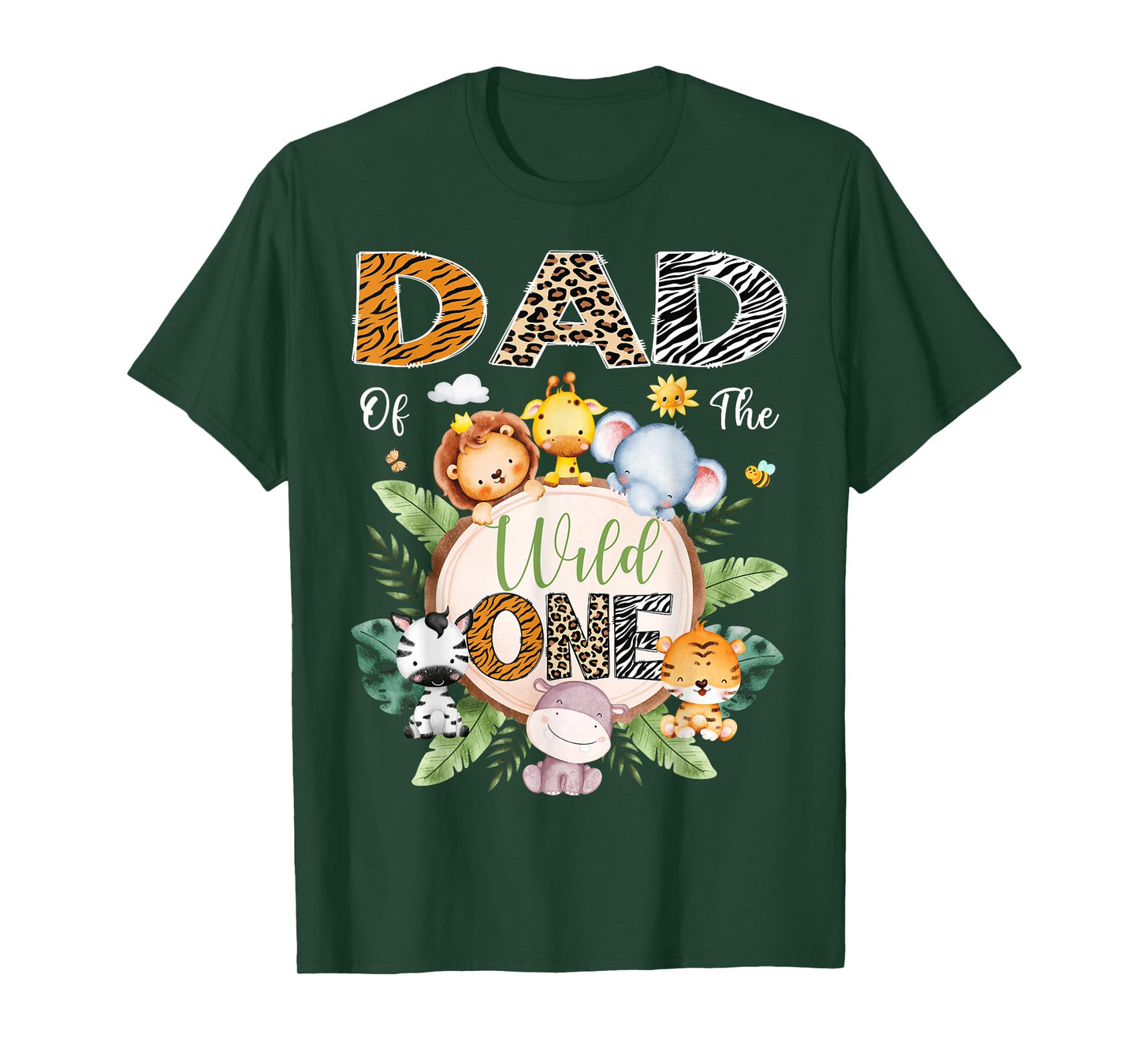 Dad Of The Wild One 1St Birthday Safari Jungle Animal T-Shirt