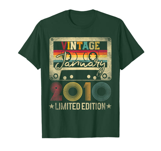 Vintage 2010 January 16 Years Old 16th Birthday T-Shirt