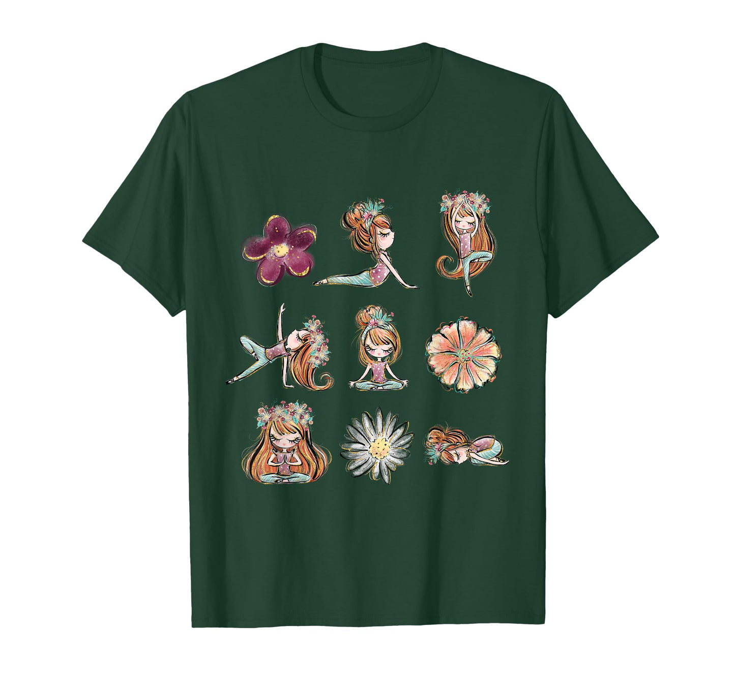Boho Yoga Poses Floral Yogi Teacher Yogini Toddler Kids T-Shirt