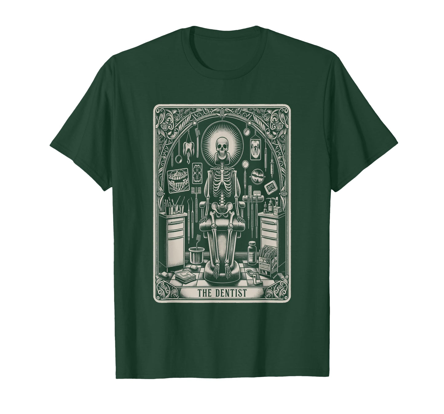 Funny Skeleton Yoga Dental Hygienist Tooth Dentist Halloween T-Shirt