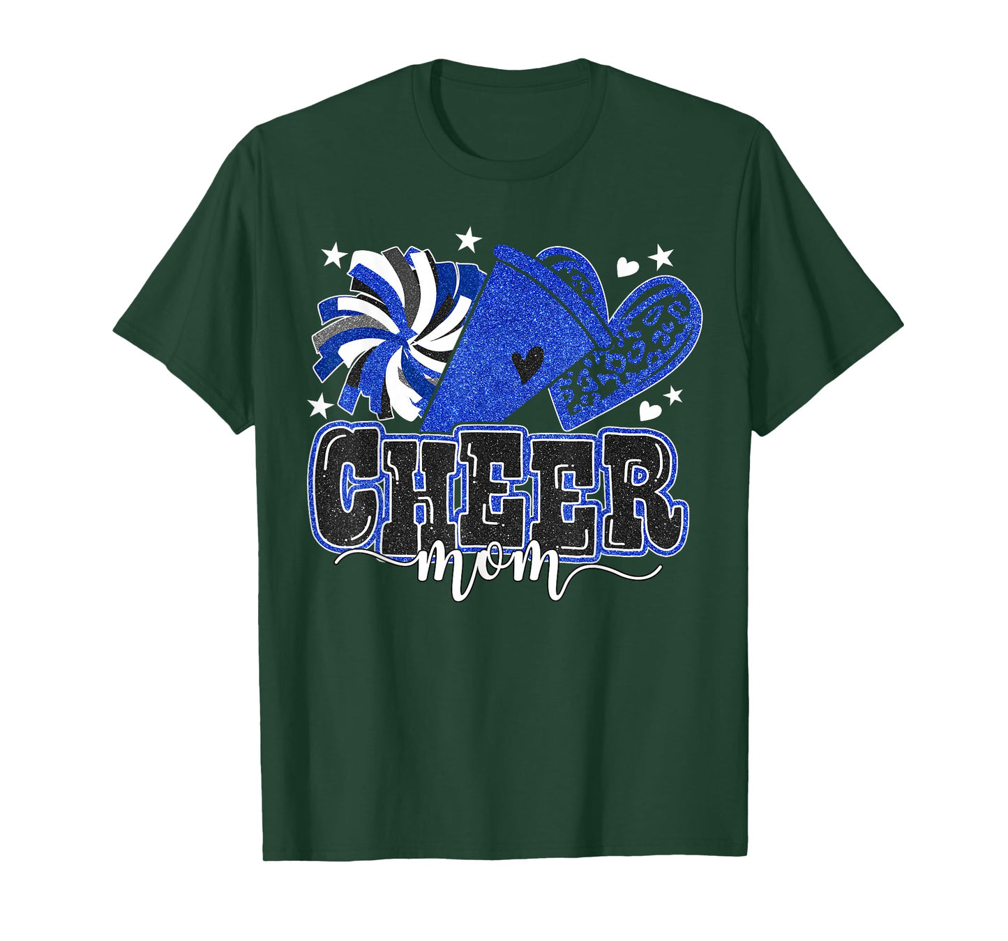 Cheer Mom Blue Cheerleader Game Day Cheer Mama Football T-Shirt