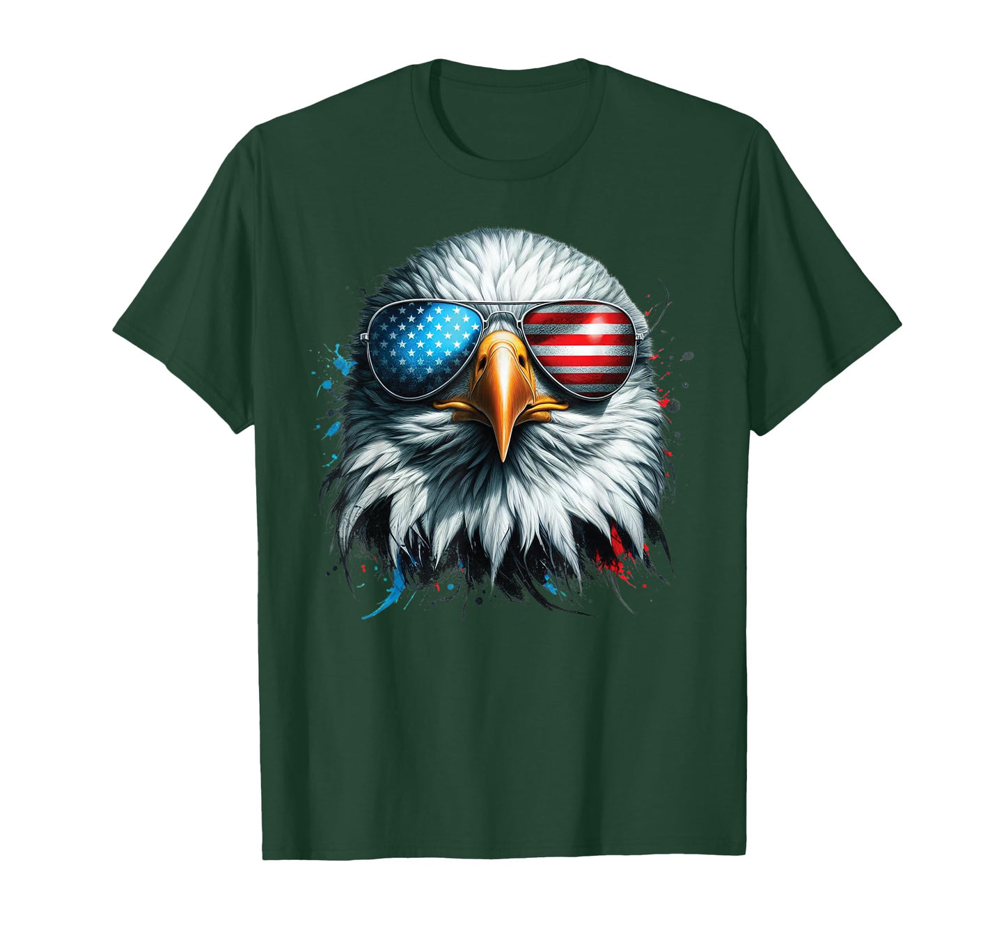 Cool Bald Eagle American Sunglasses Patriotic Man Funny T-Shirt
