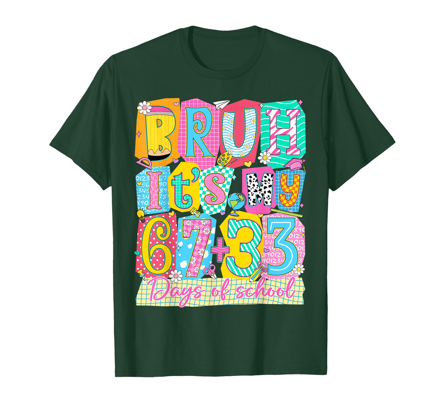 Bruh It's My 67 + 33 Days of School 100th Day of School Kids T-Shirt