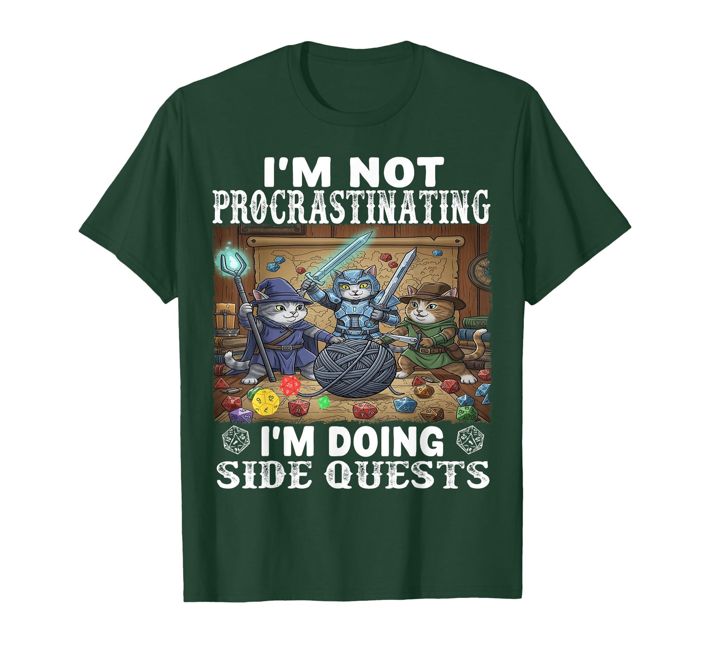 Cats I'm Not Procrastinating I'm Doing Side Quests Tabletop T-Shirt
