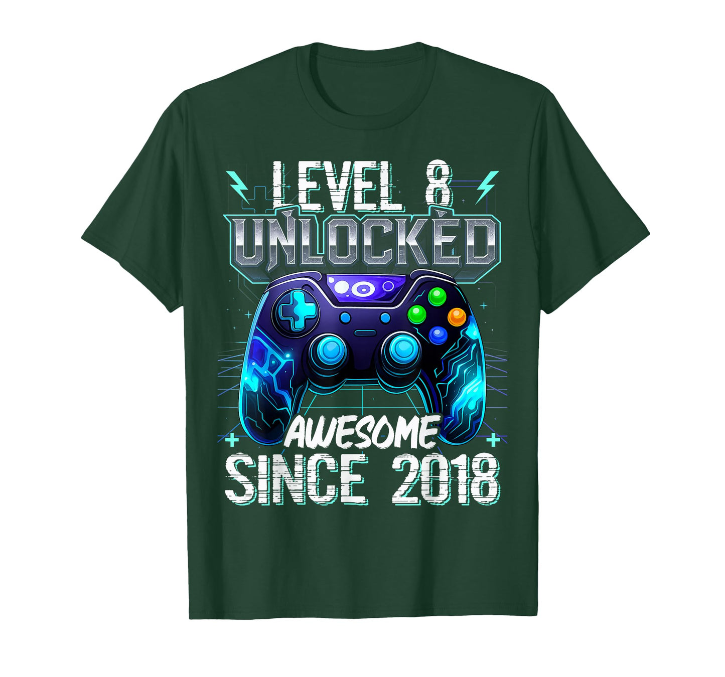 8th Birthday Boy Level 8 Gamer 8 Year Video Game Party T-Shirt