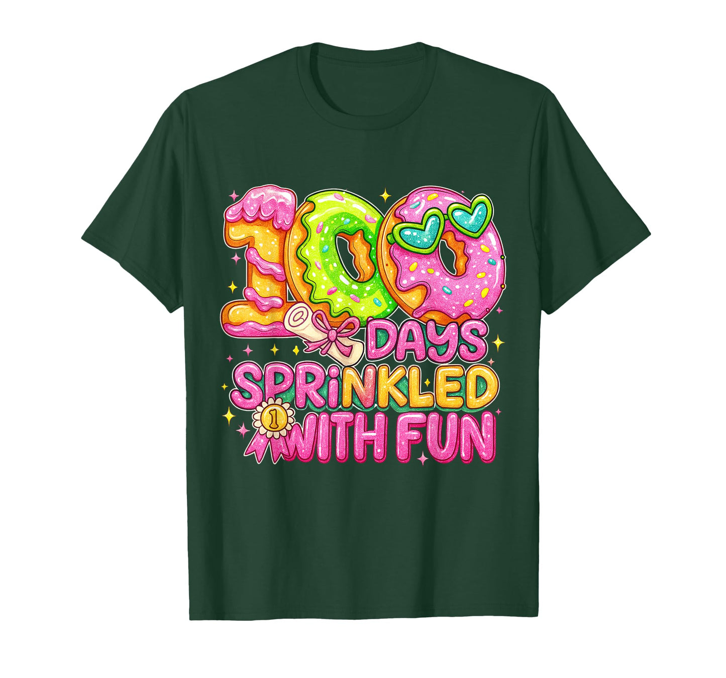 100 Days of School Sprinkled Donuts Fun Teacher Girls T-Shirt