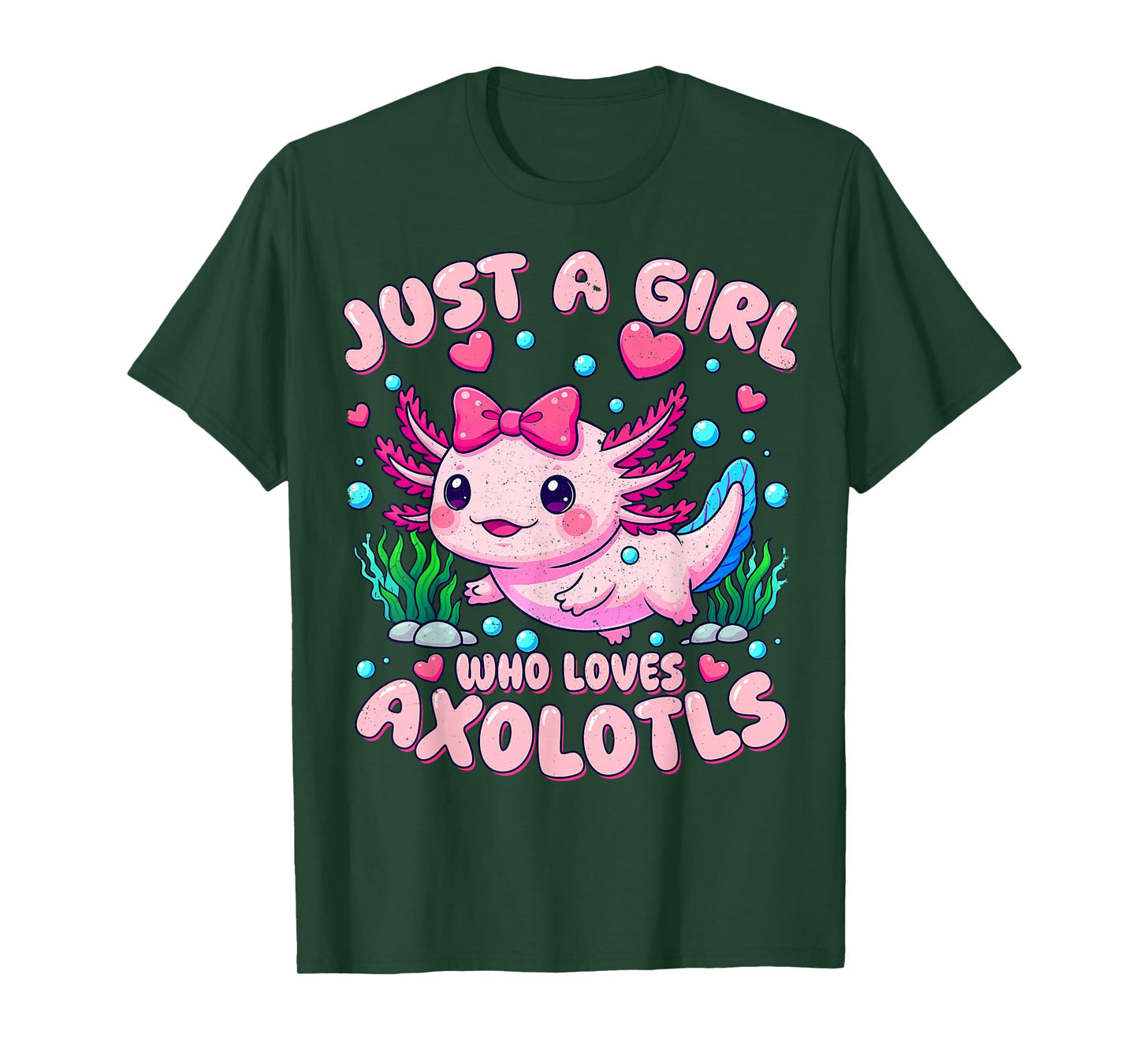 Cute Pink Axolotl Kawaii Just A Girl Who Loves Axolotls T-Shirt