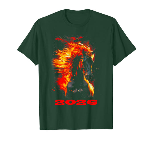 Fire Horse 2026 Year of The Horse Chinese New Year T-Shirt