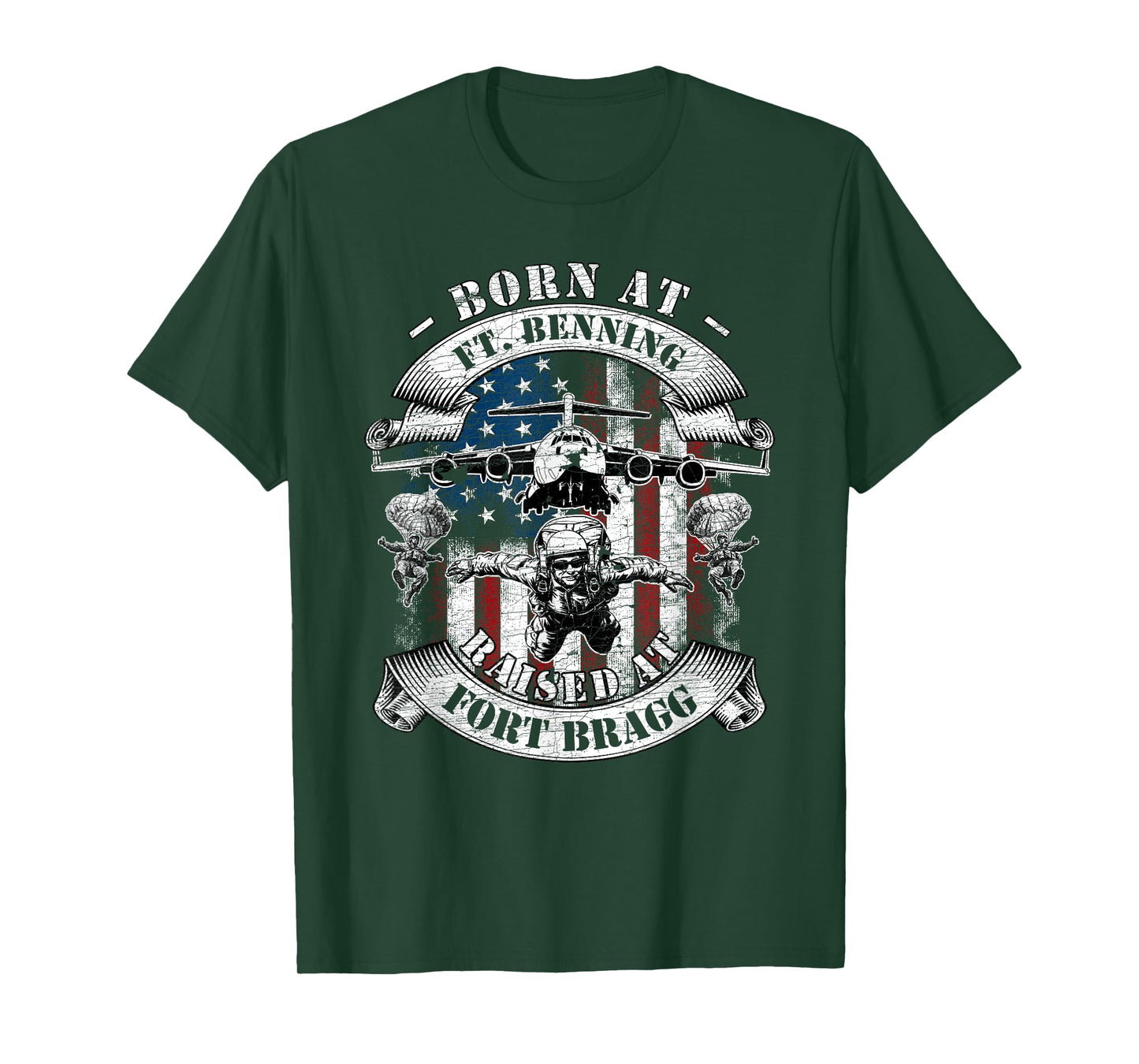 Born At Fort Benning Raised At Fort Bragg 82nd Airborne T-Shirt