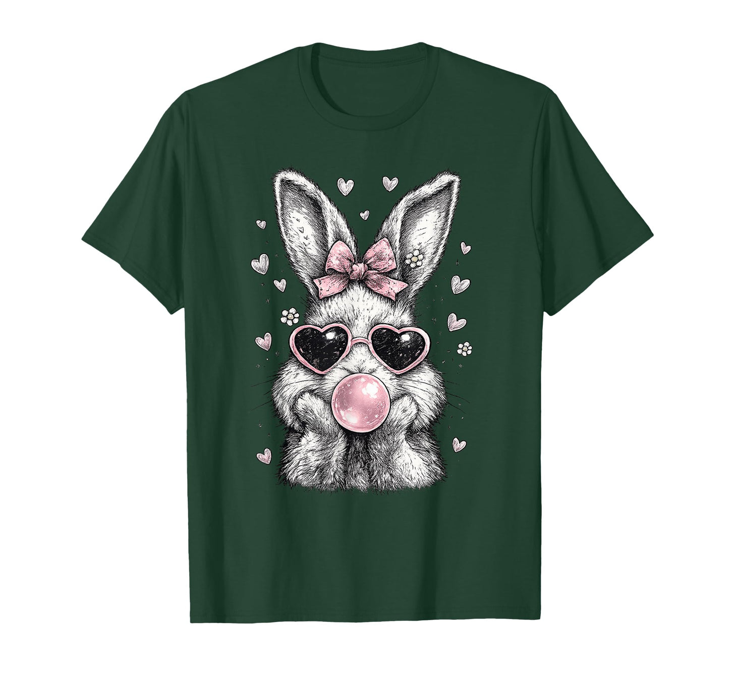 Cute Easter Bunny Shirt for Women Pink Rabbit Coquette Girly T-Shirt