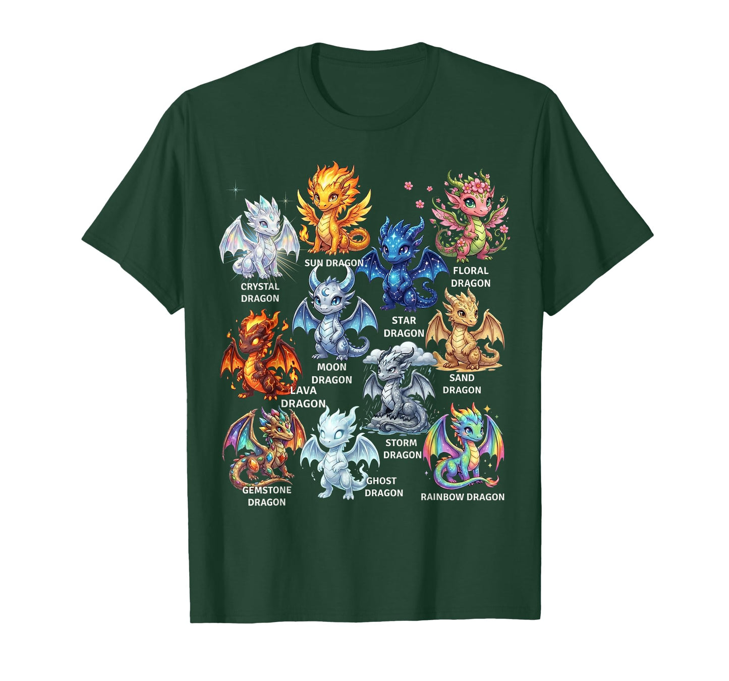 Dragon Types Fantasy Mythology Dragons Boys Girl Kid Toddler T-Shirt